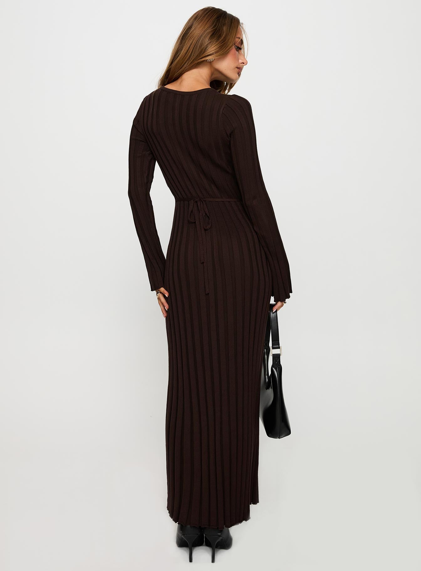Vespa Long Sleeve Maxi Dress Brown、mySite、solidvoid