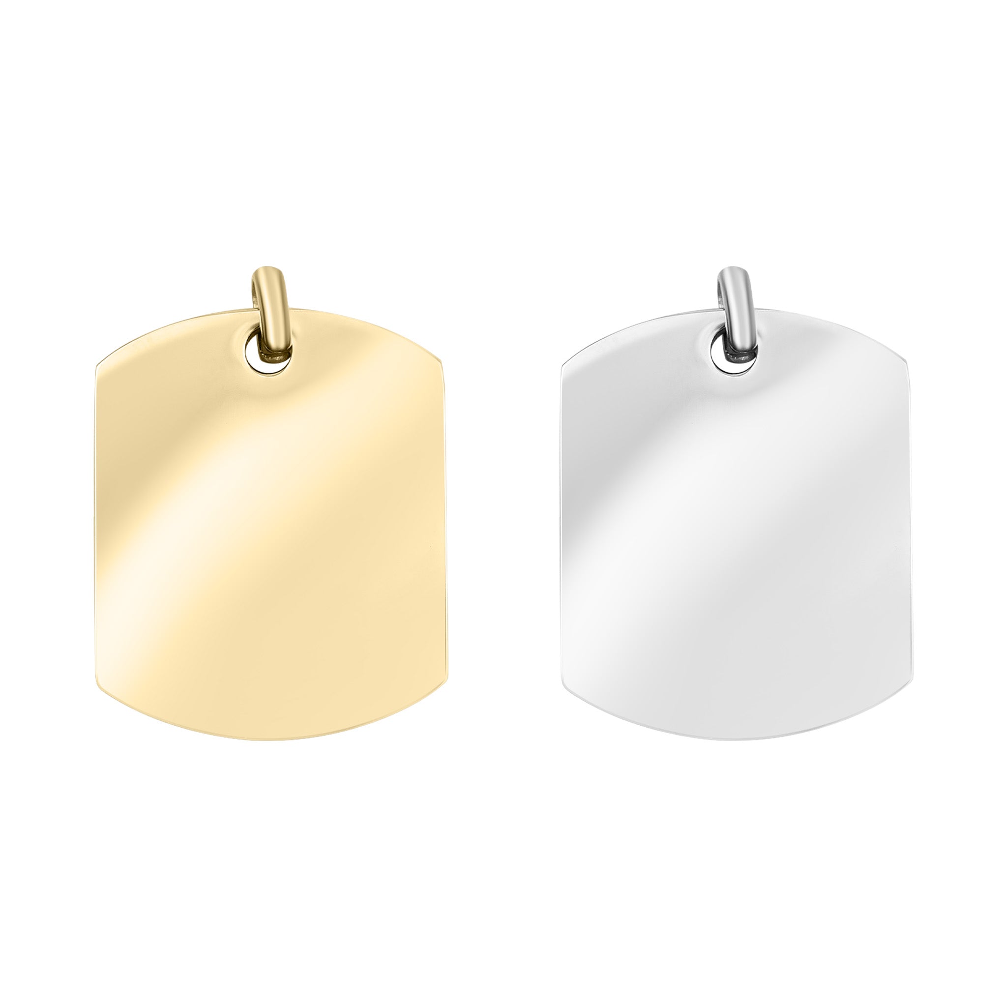 18K Gold PVD Stainless Steel Blank Dog Tag Pendant / PDJ0001、mySite、dreamappss