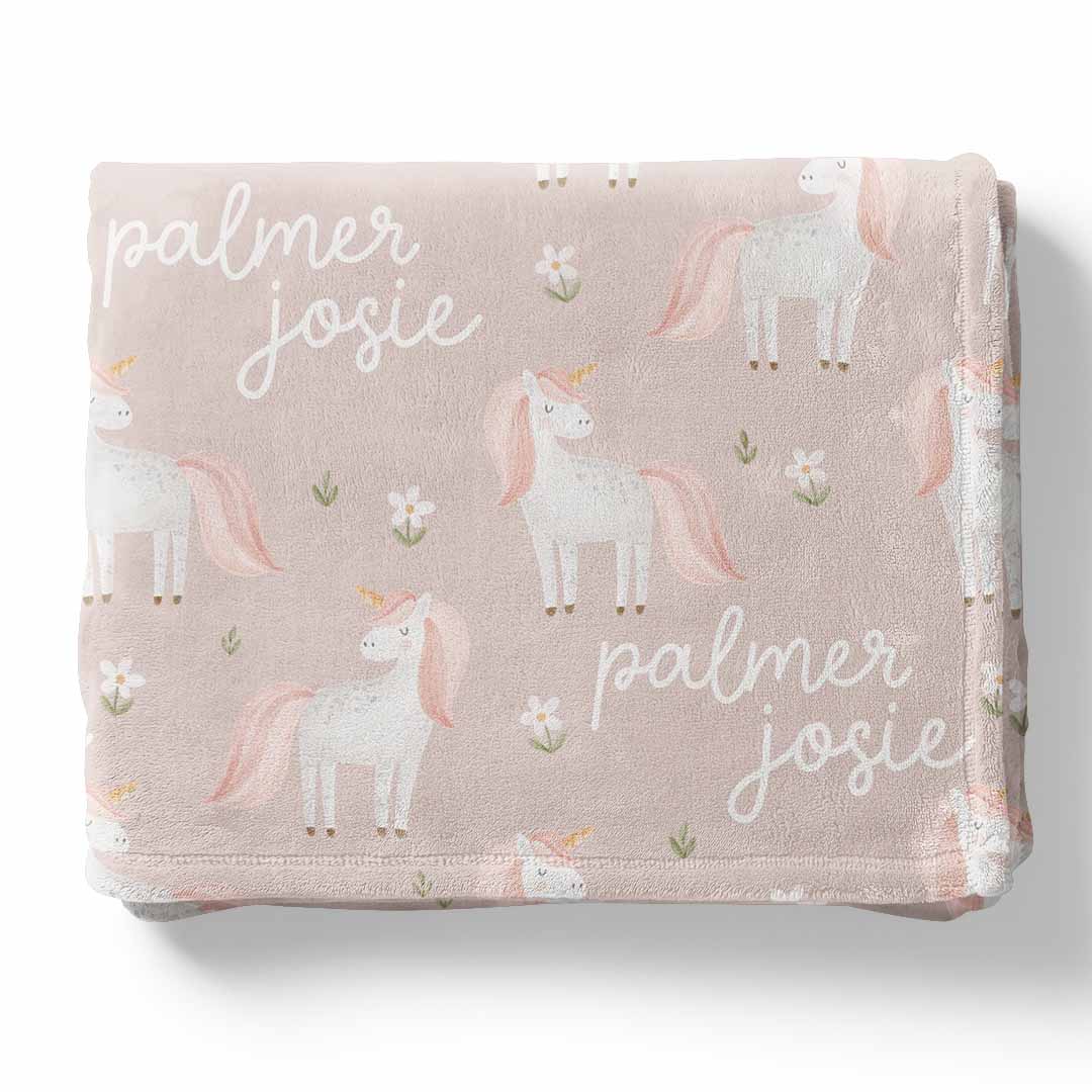  Sweet Unicorn Personalized Kids Blanket、mySite、layawaytickets