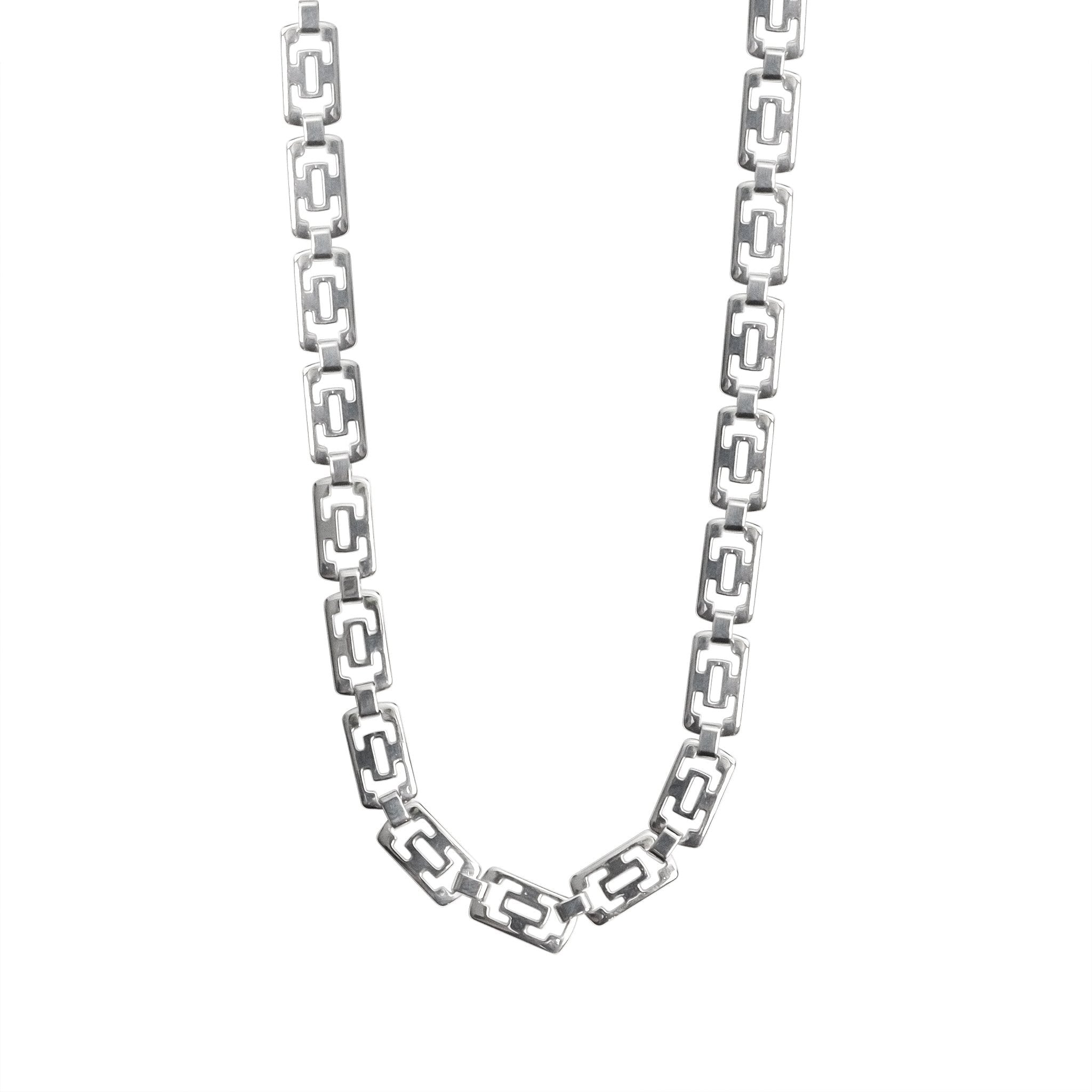 Stainless Steel Rectangle Cutout Fancy Chain Necklace / NCC0004、mySite、dreamappss