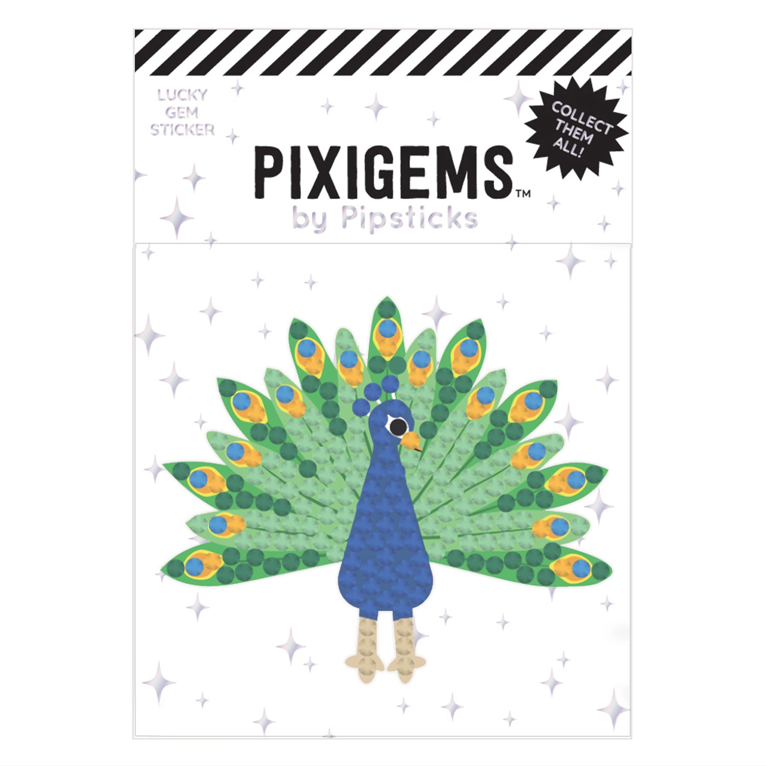  Pinky Peacock Pixigem Sticker、mySite、ghnorth