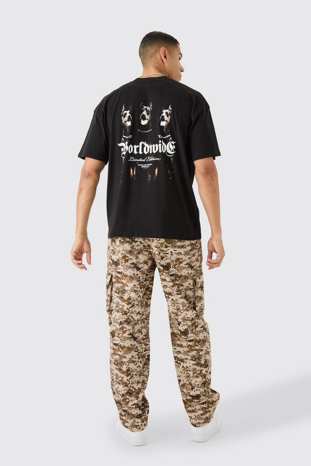  Boohooman Oversized Worldwide Dog Graphic T-shirt black、mySite、justintrudeaud