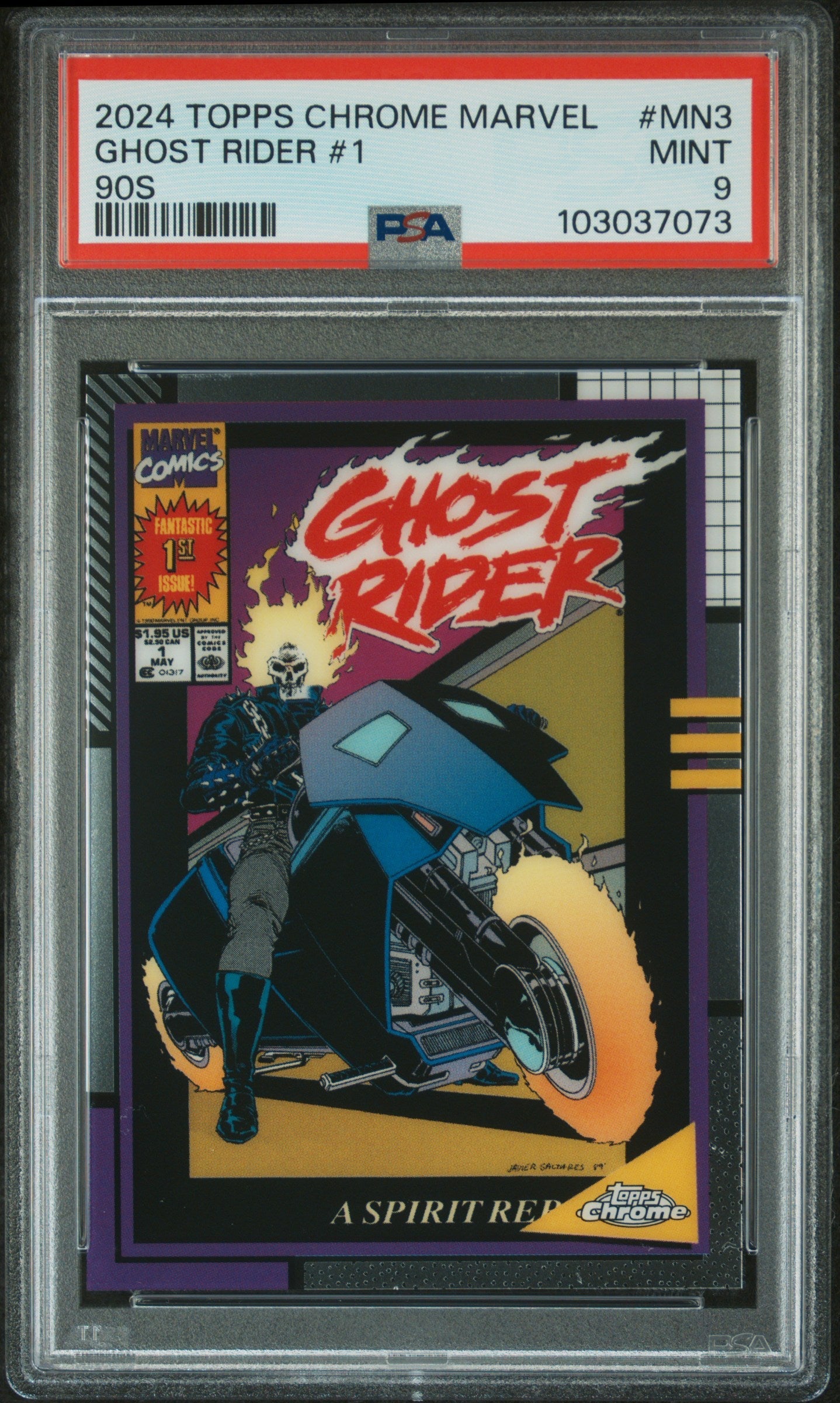 Ghost Rider #1 #MN3 PSA 9 Topps Chrome Marvel Marvel 90S 2024、mySite、waistdrama