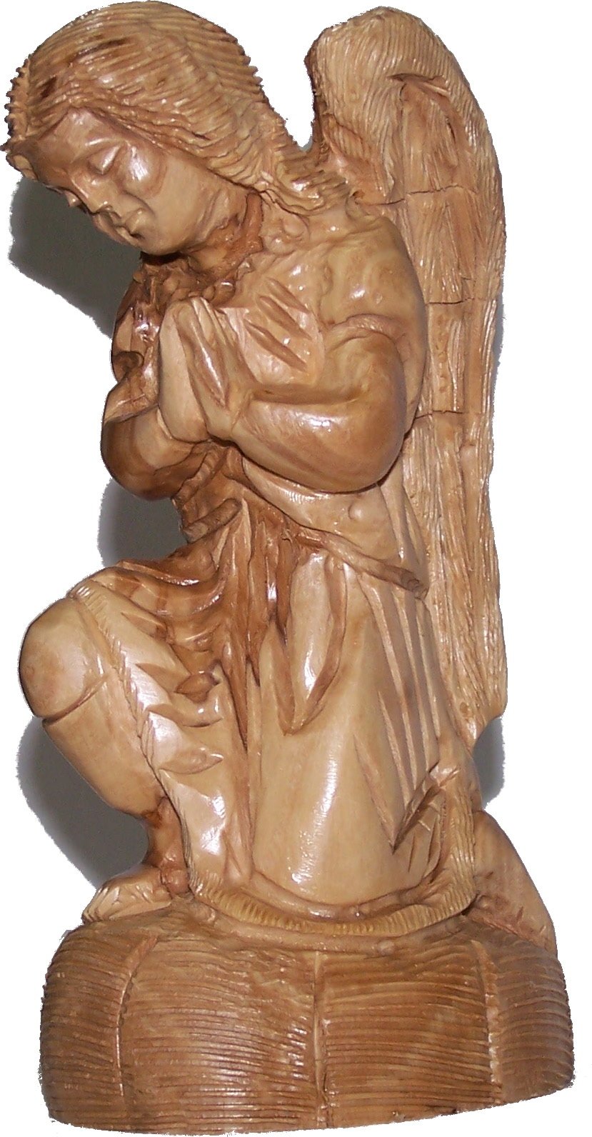  Praying kneeling Angel - carved in olive wood ( 19cm or 7.5 Inches )、mySite、elrpsem3k