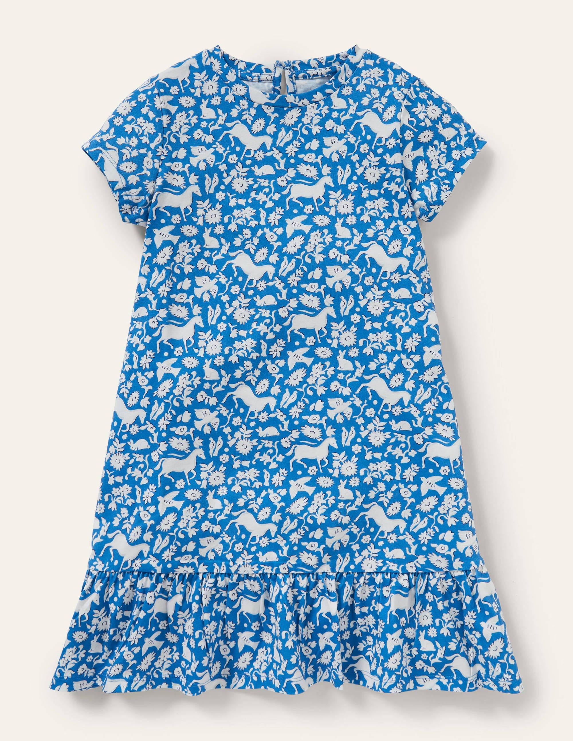  Drop Hem Jersey Dress-Elizabethan Blue Wild Ponies、mySite、ashleygrahame