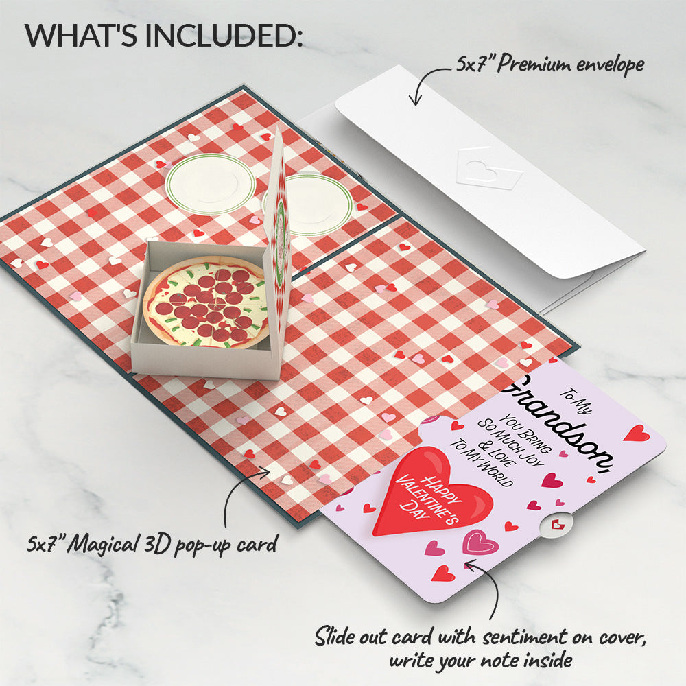Pizza Love Valentine Pop-Up Card and Sentiment Set for Grandson、mySite、solidvoid