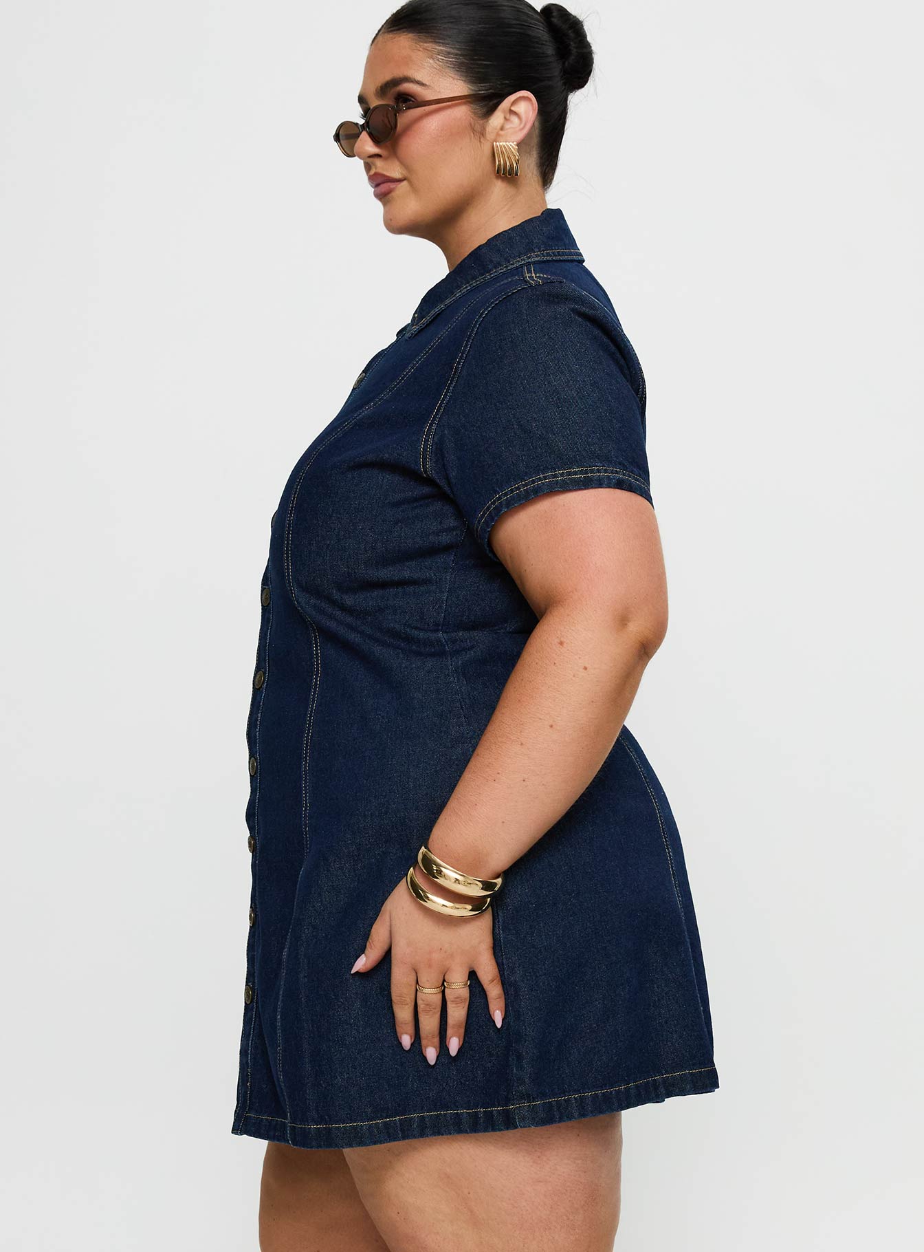 Perception Denim Mini Dress Mid Wash Curve、mySite、solidvoid