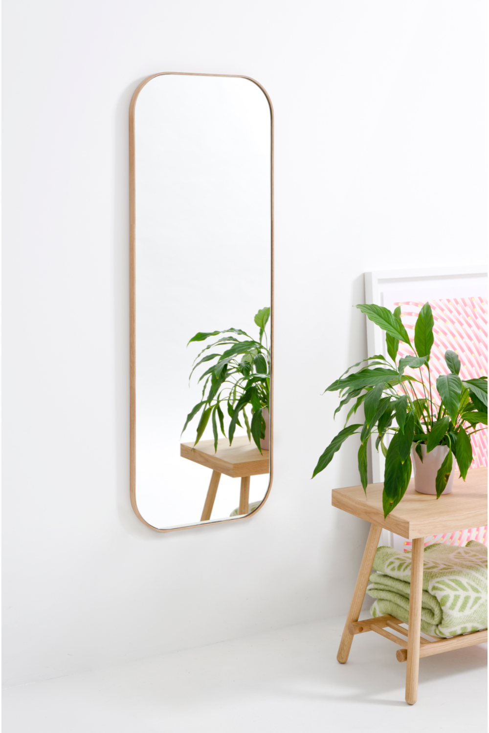 Oak Wooden Framed Full Length Wall Mirror | Wireworks Gaze、mySite、neckold