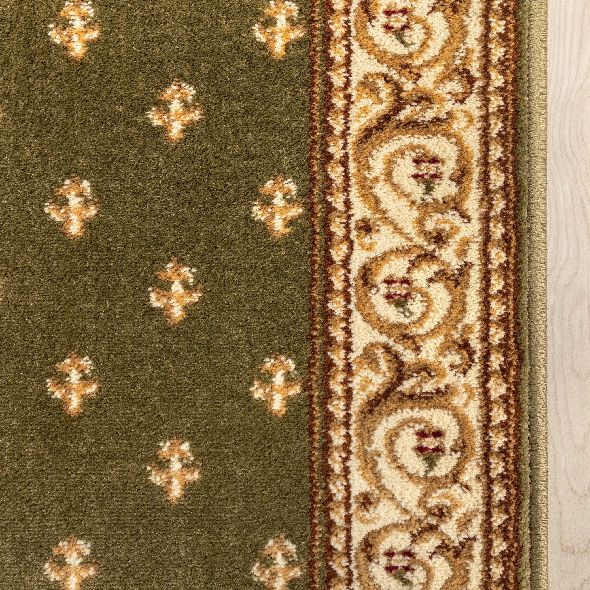Custom Size Hallway & Stair Runner Fleur de Lis Traditional Green 27 Inch Wide x Choose Your Custom Length Runner Rug、mySite、gigharbornorthrealestate