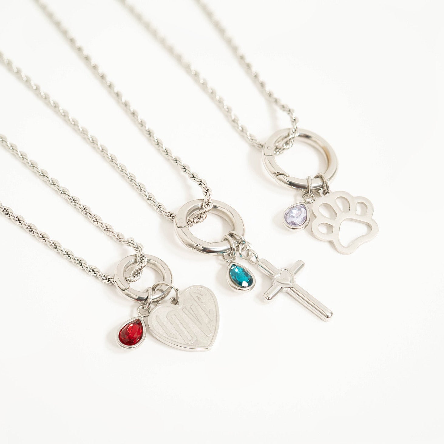 Stainless Steel Teardrop Birthstone Charm / PDL0264、mySite、dreamappss