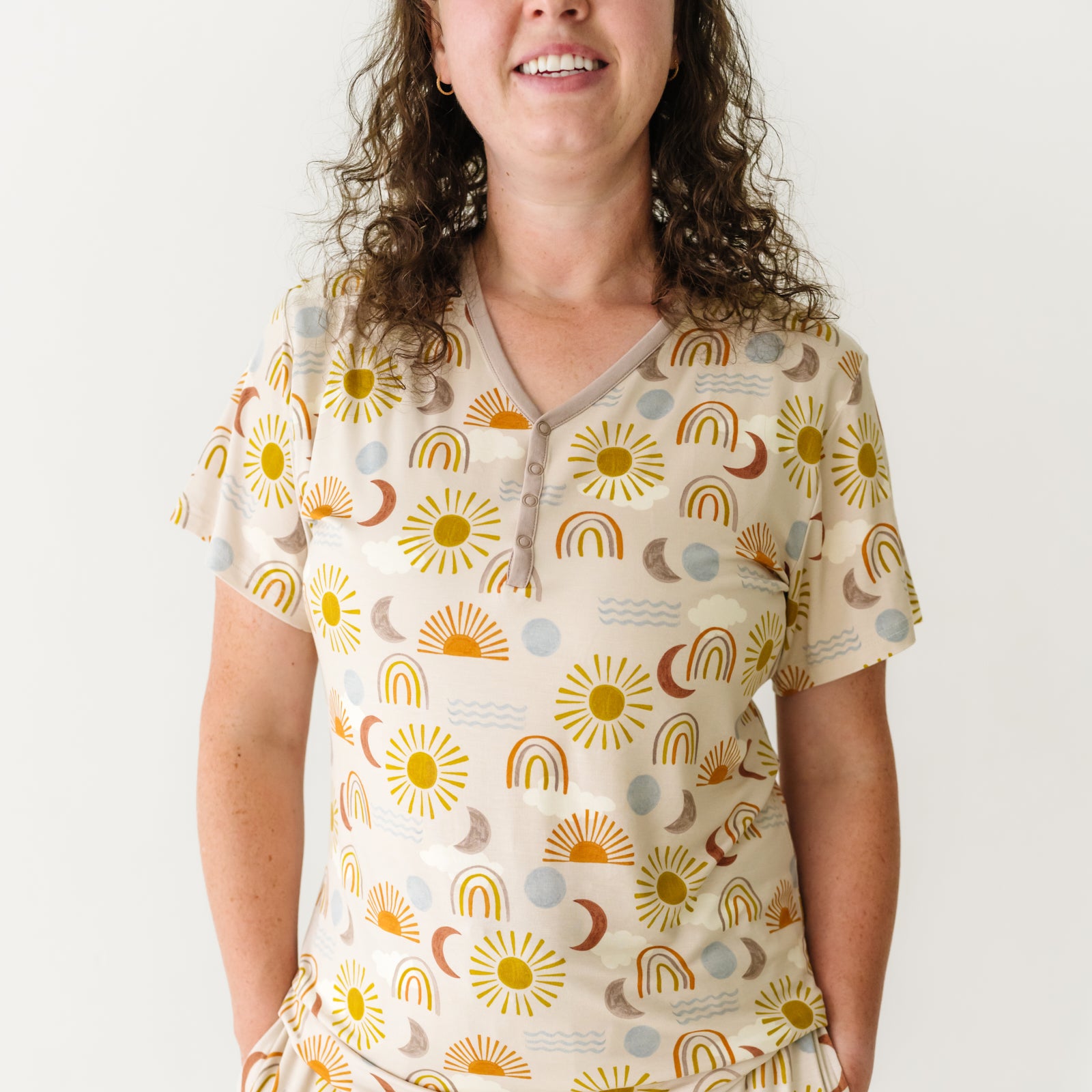  Desert Sunrise Women's Short Sleeve Pajama Top、mySite、layawaytickets