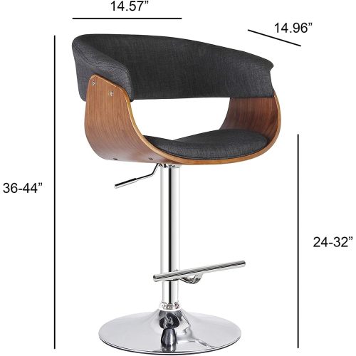 Weathered Oak Modern Swivel-Adjustable Barstool with Armrests、、casual