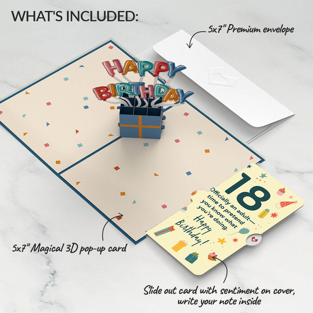 Happy 18th Birthday Burst Pop-Up Card and Sentiment Set、mySite、solidvoid