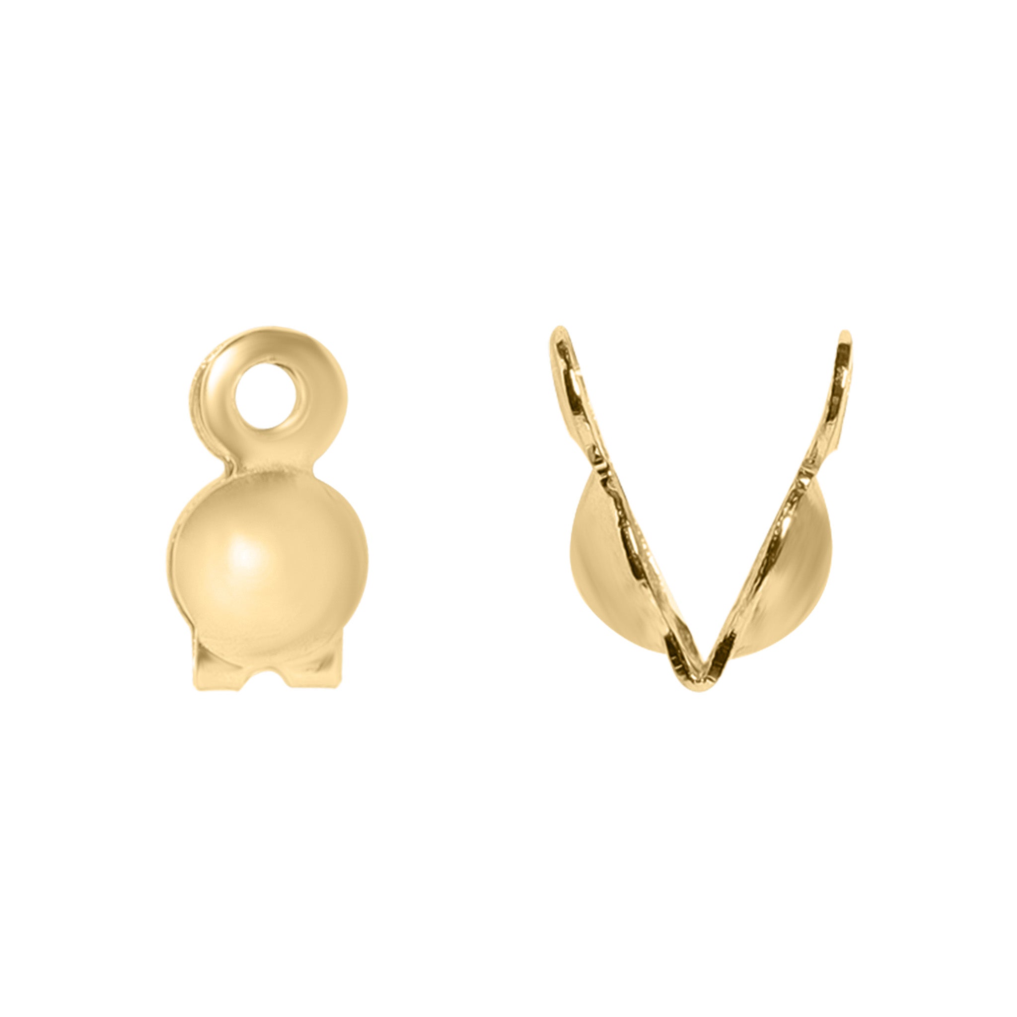 10 Pack 18K Gold PVD Stainless Steel Clamshell Crimps / ENC0023、mySite、dreamappss