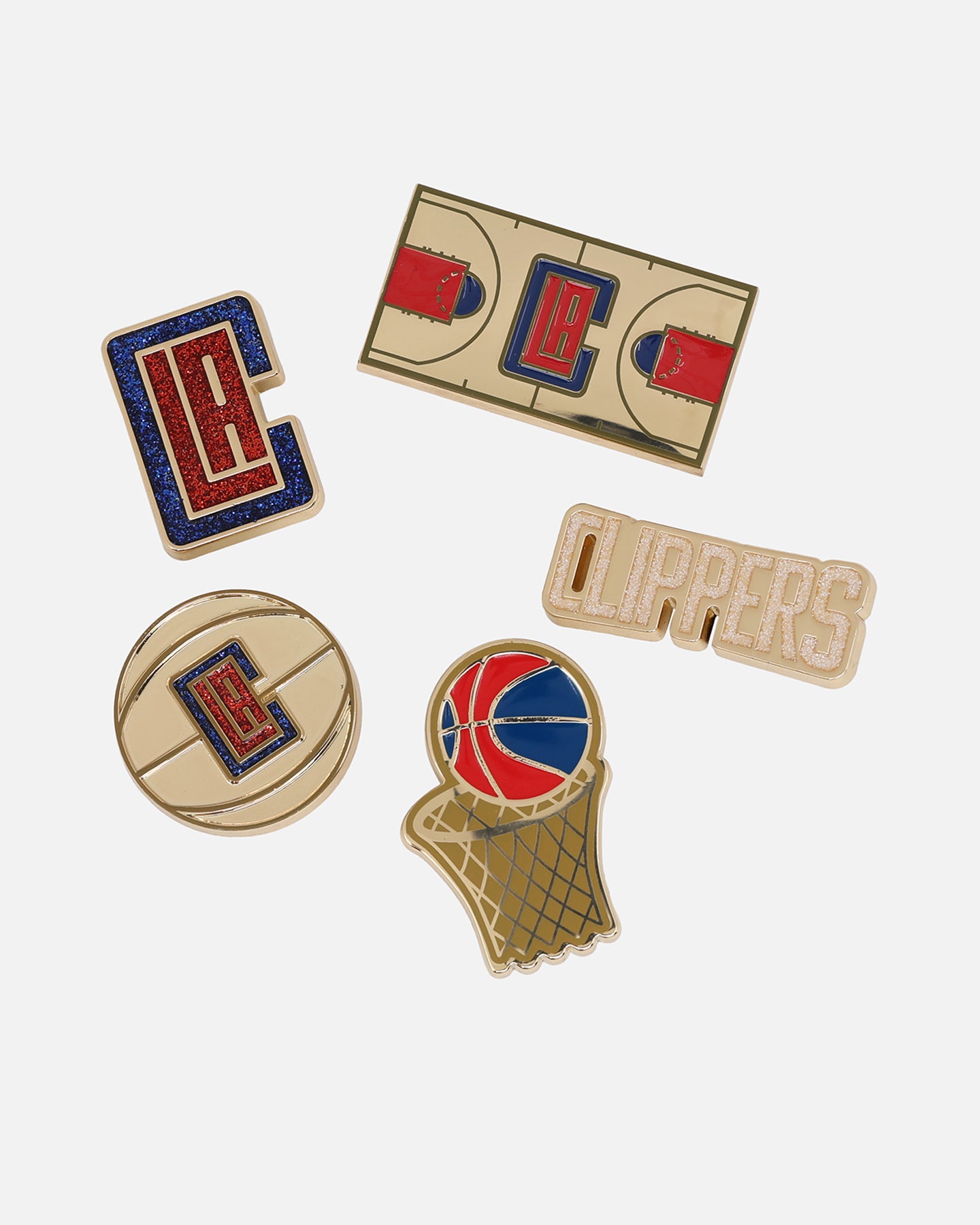 Crocs Los Angeles Clippers 5 Pack Jibbitz Charms Multi、mySite、zt4zffjzw