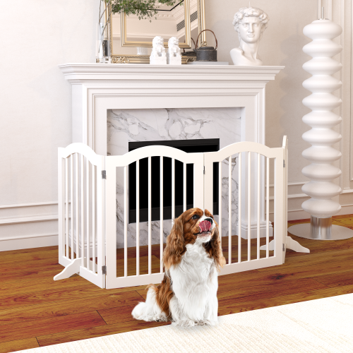 29.5-45.3" Wide Baby Gate for Stairs, Dog Gate Indoor for Doorways, No Drilling Pressure Mounted Pet Gates for Kids, Easy Walk Through Safety Gate, White、、casual
