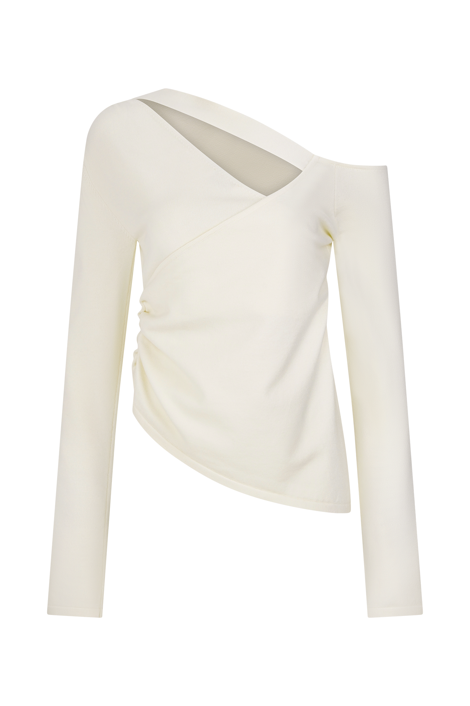 Miles Off Shoulder Knit Top - Ivory、mySite、solidvoid