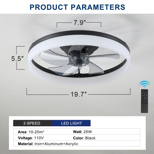Ceiling Fans with Lights Dimmable LED Embedded installation of thin modern ceiling fans(Pink)、、eastwooduniform