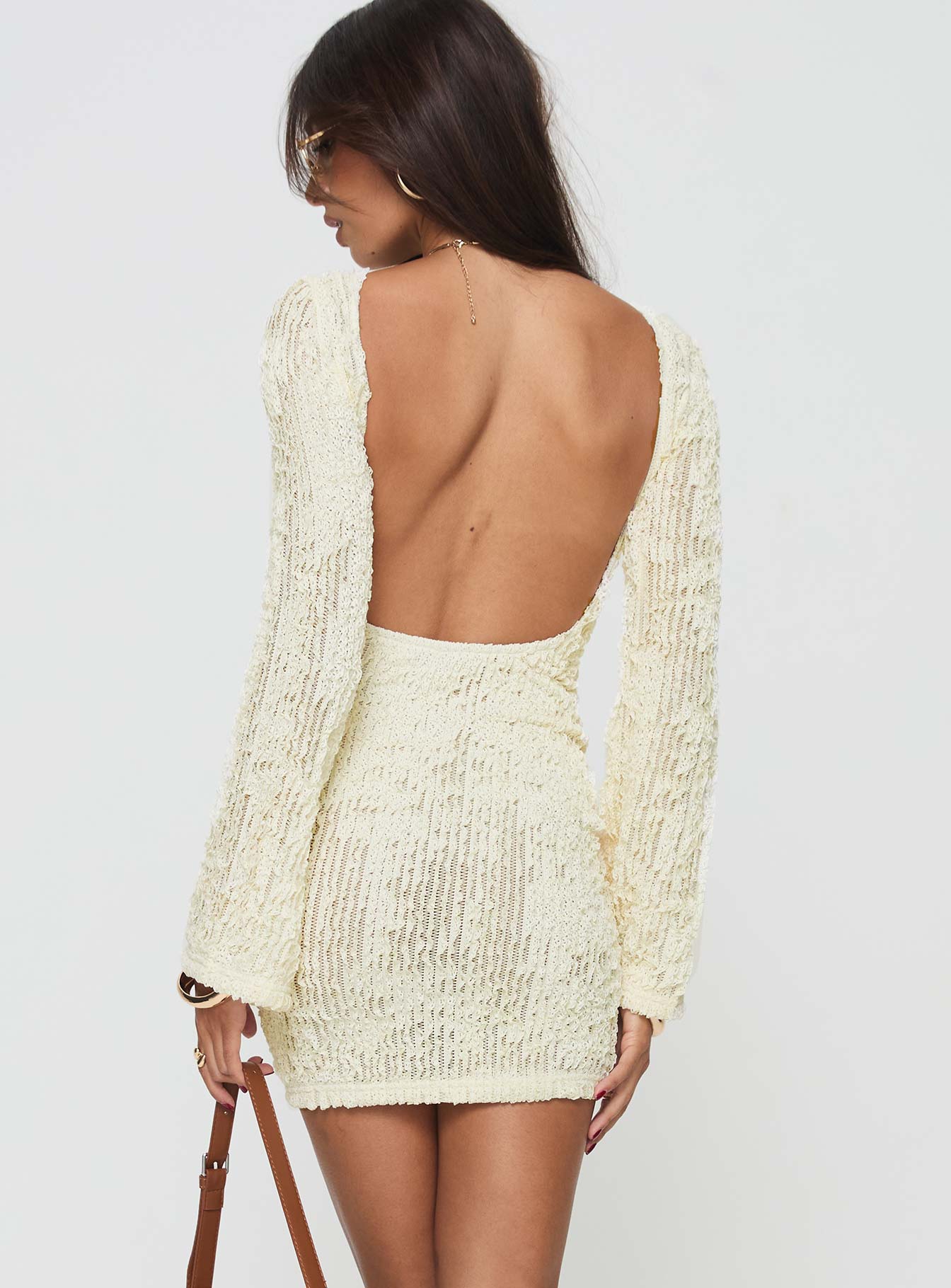 Coolibah Long Sleeve Mini Dress Cream、mySite、solidvoid