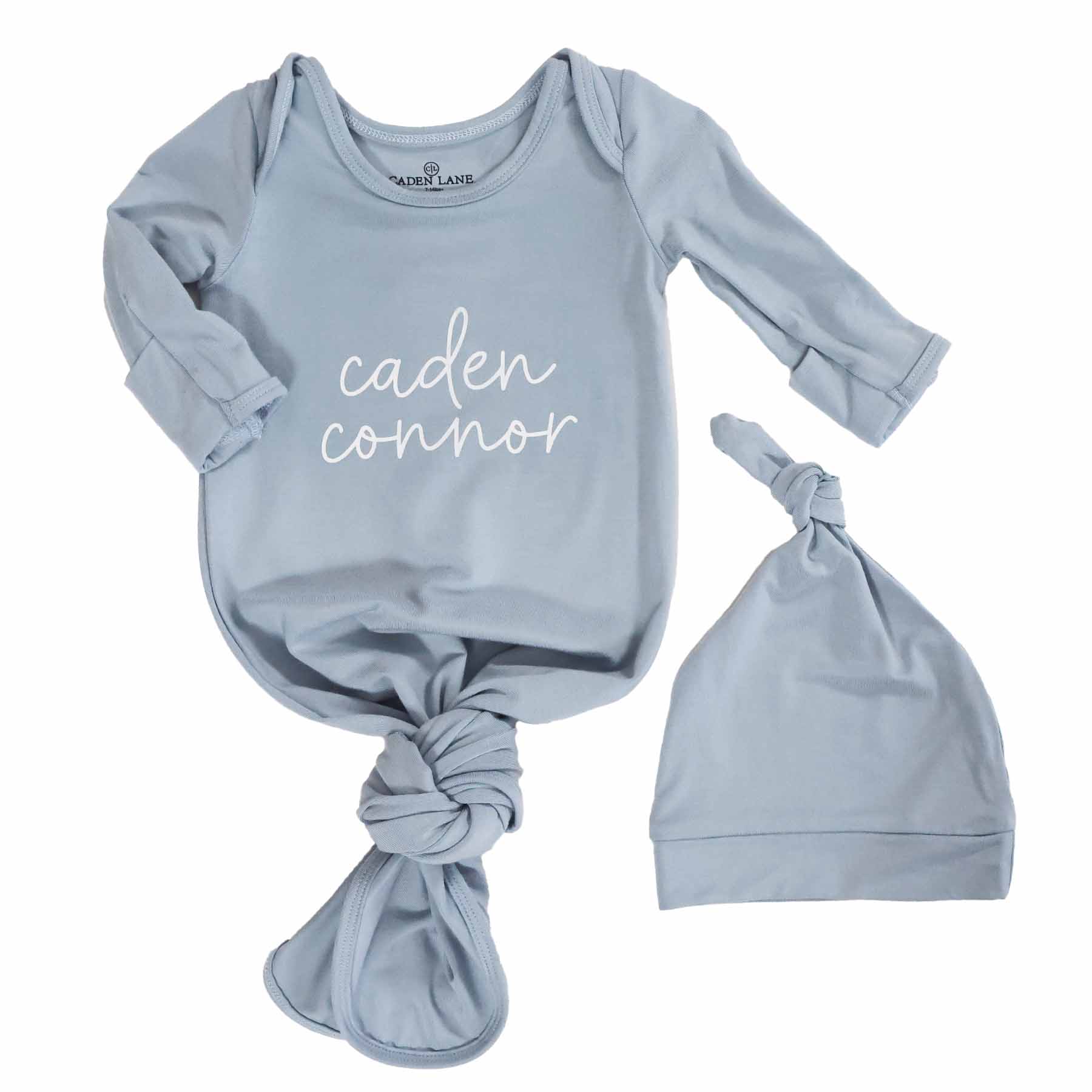  Boy Personalized Bamboo Newborn Baby Knot Gown & Hat、mySite、layawaytickets