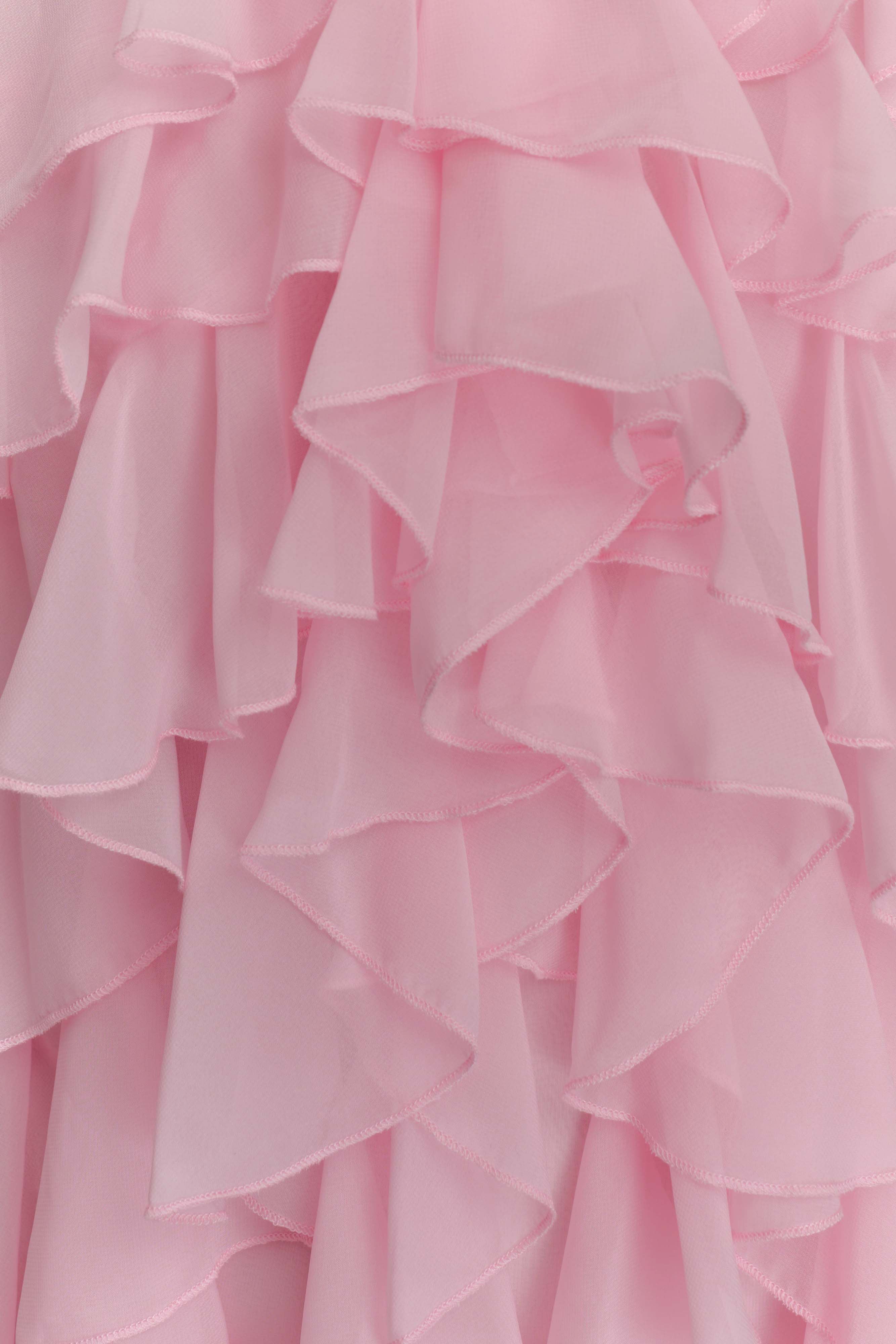 Marigold Ruffle Halter Mini Dress - Powder Pink、mySite、solidvoid