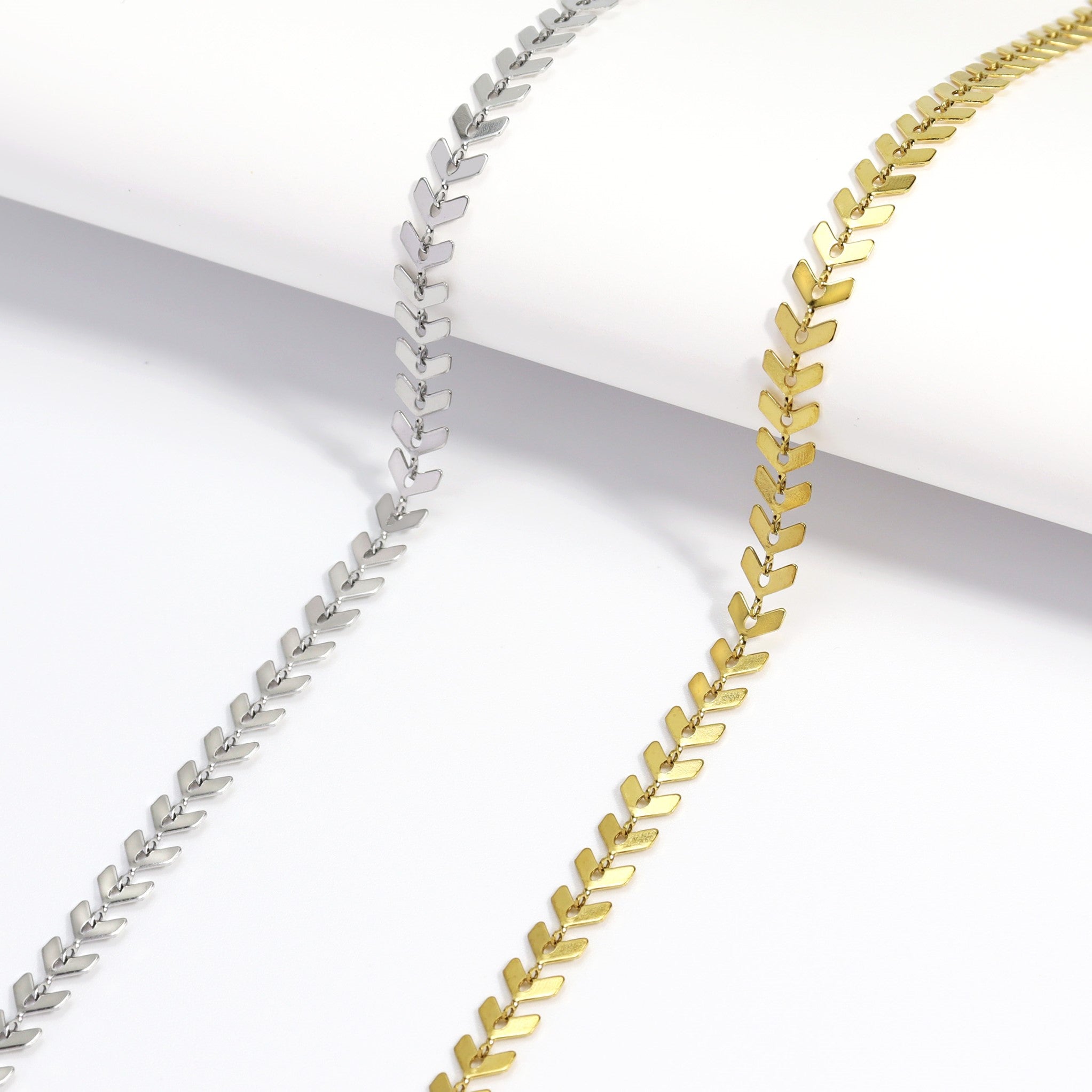 18K Gold PVD Stainless Steel Chevron Chain Necklace / CHN9955、mySite、dreamappss