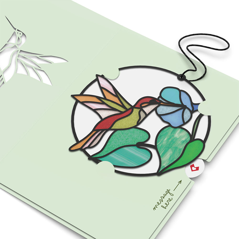 Smile to Your Heart Hummingbird Suncatcher Card、mySite、solidvoid