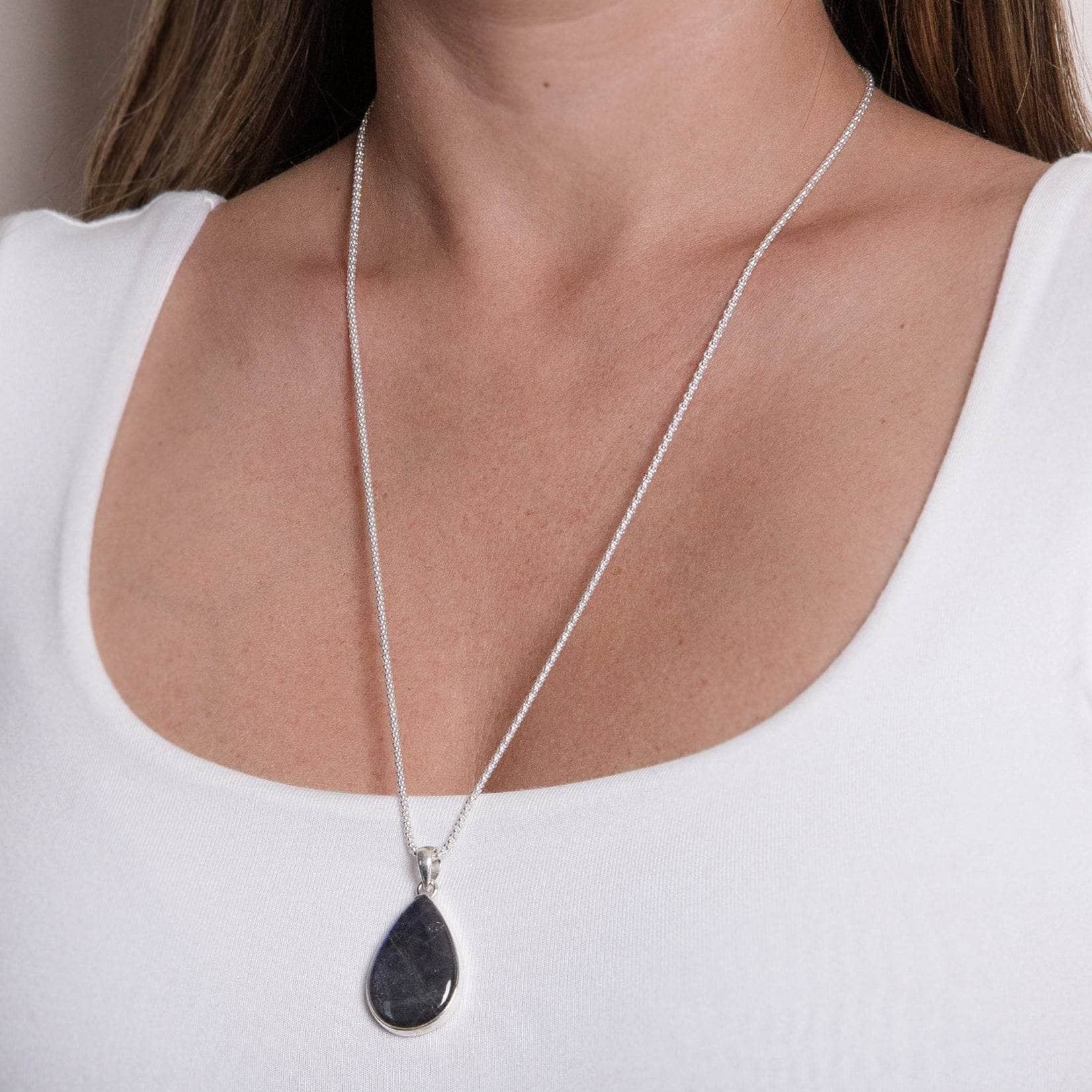 Genuine Labradorite Teardrop Pendant Necklace、mySite、hinf8tx79
