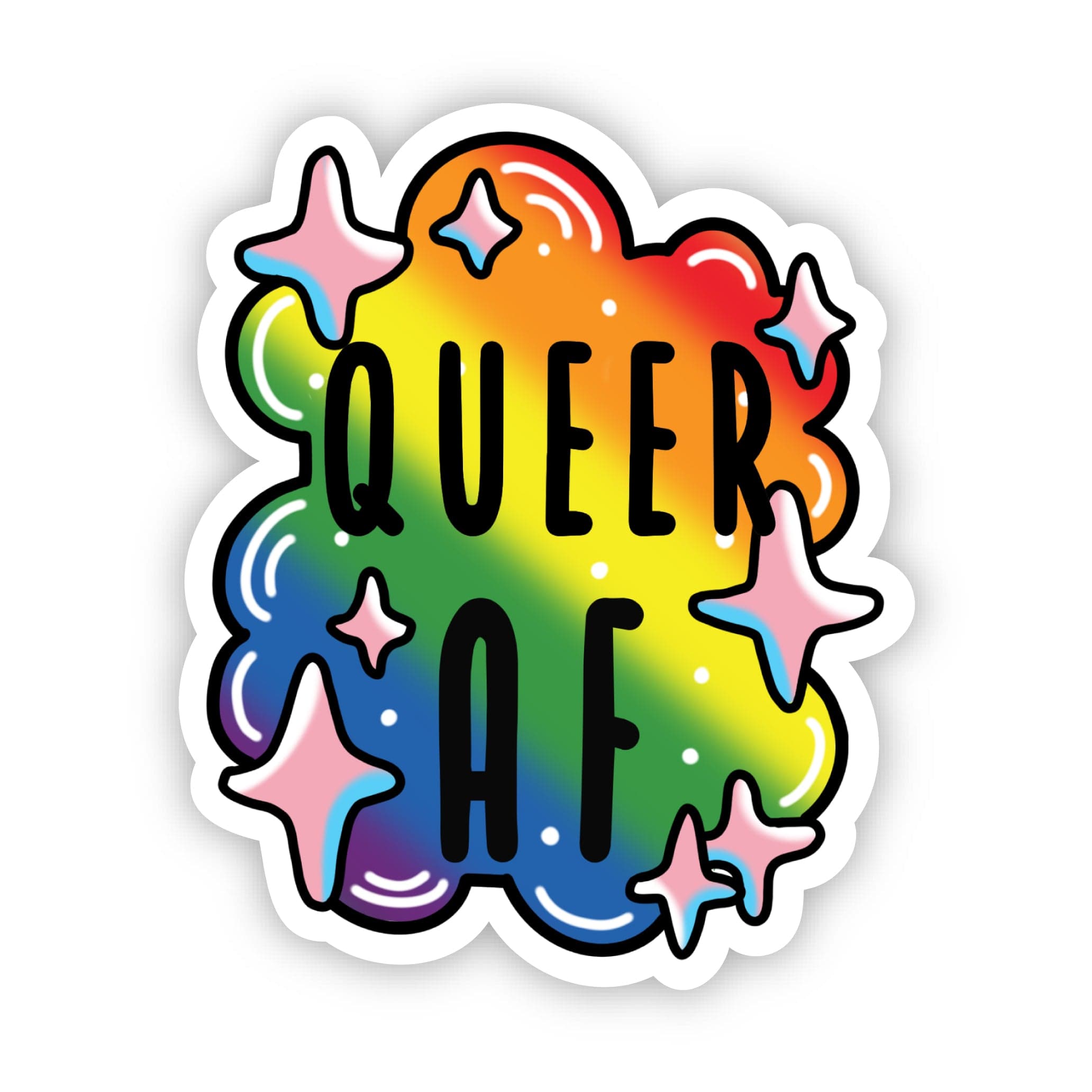  Queer AF Pride Sticker、mySite、ghnorth