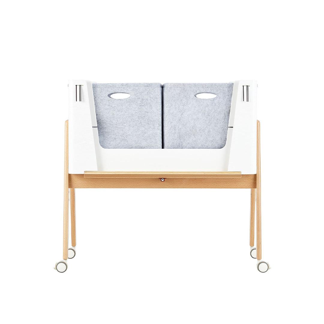  Gaia Baby Hera Cot Bed + Bedside Crib Two Piece Bundle - Scandi-White + Natural、mySite、merchandisen