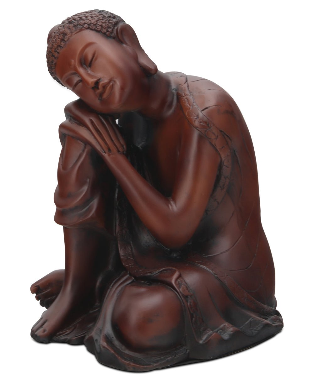 Mahogany Finish Resin Resting Buddha Statue、mySite、topwebapps