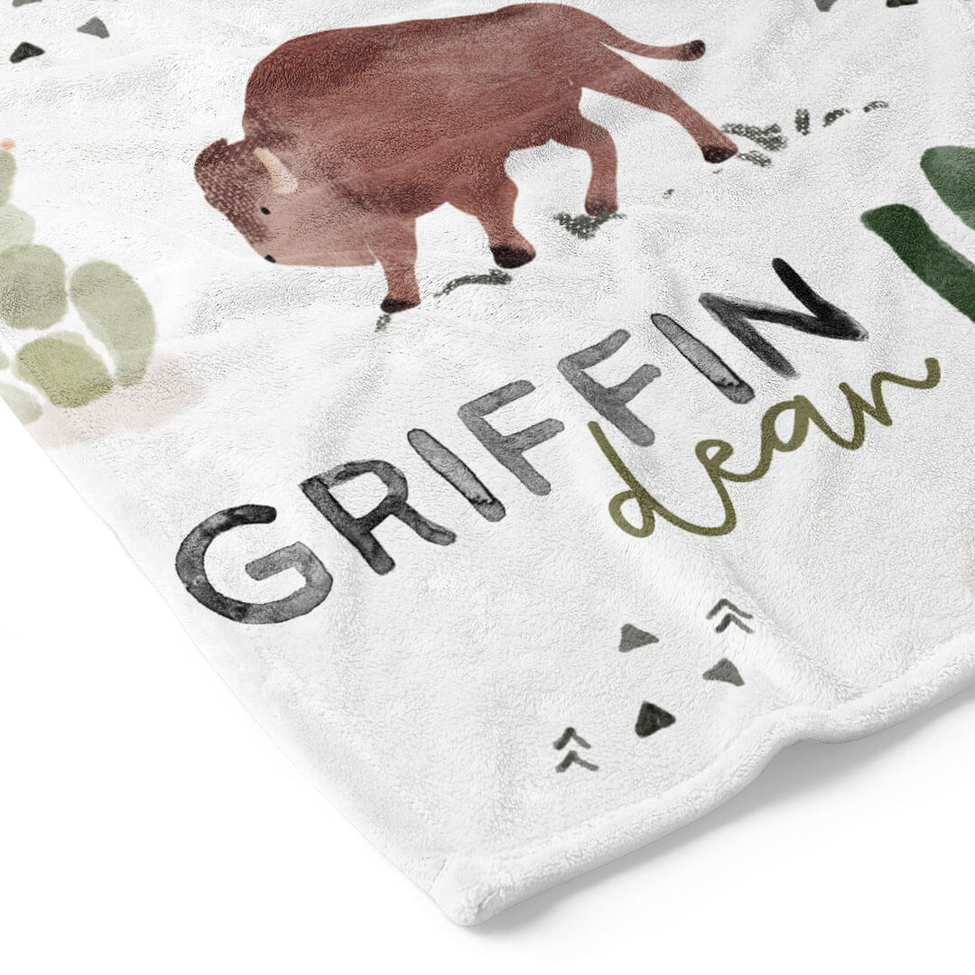 Blake's Bison Personalized Toddler Blanket、mySite、layawaytickets