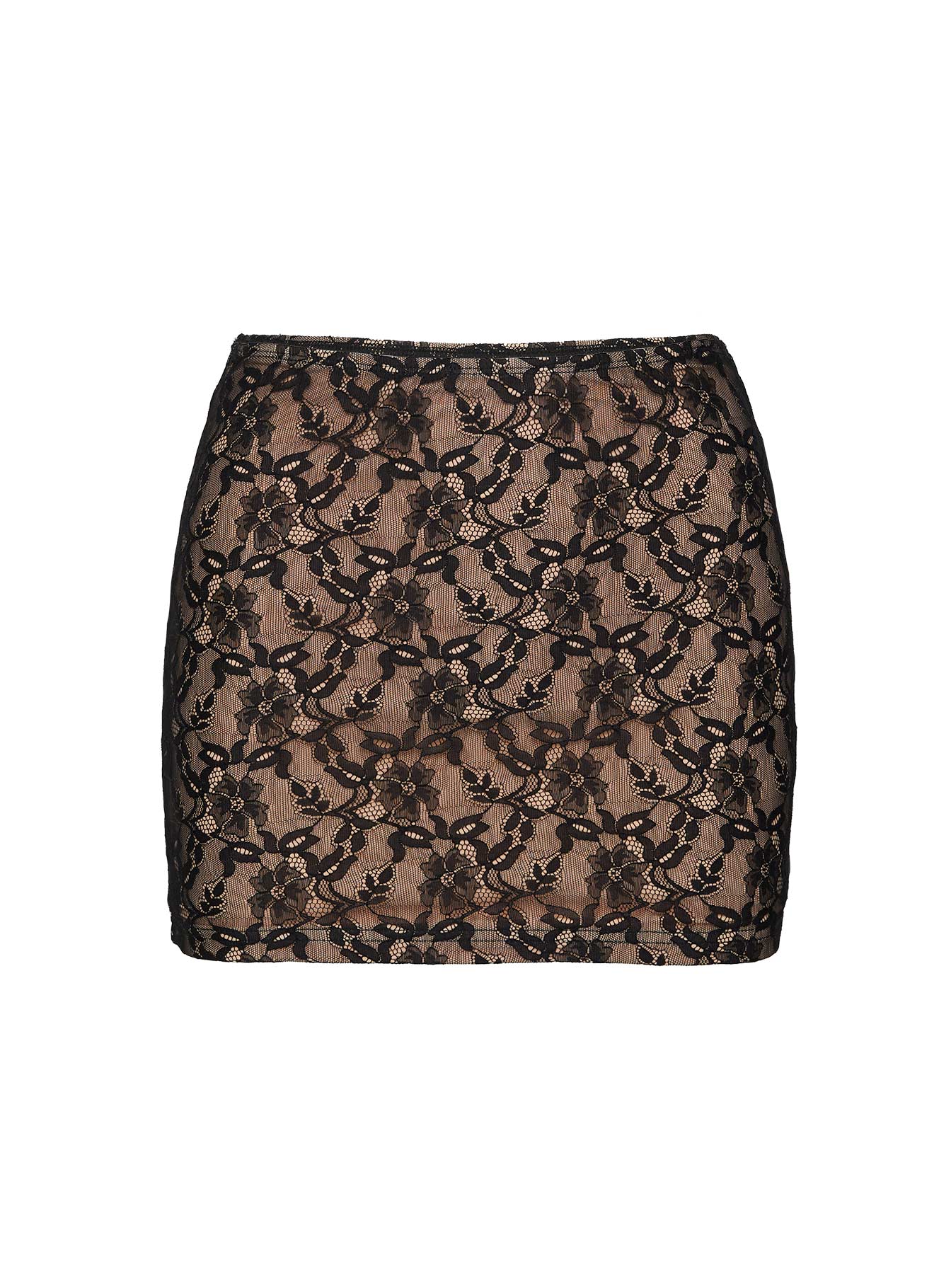 Romani Lace Mini Skirt Black、mySite、solidvoid