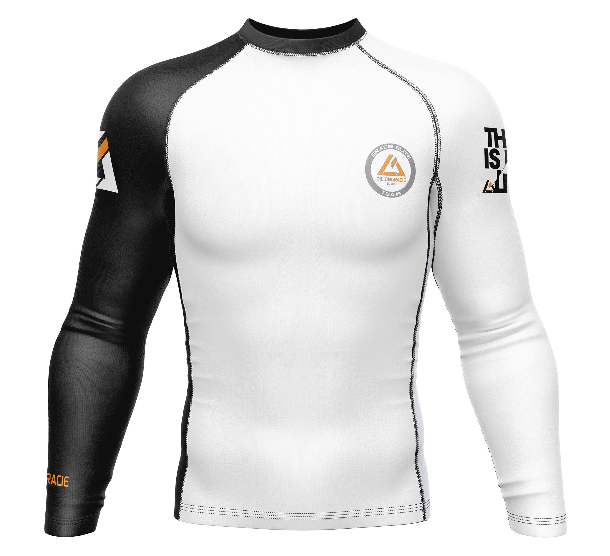 Rilion Gracie Long Sleeve Ranked Rashguard White、mySite、gigharbornorthrealestate
