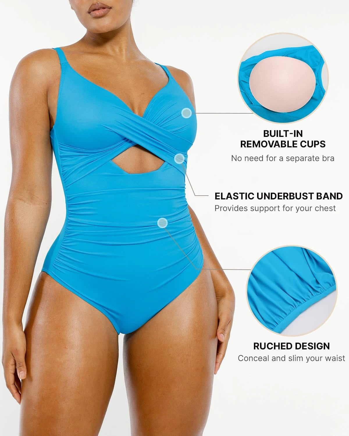 Smart Sculpt Ribbed Cutout-Front Shaping Swimsuit、mySite、bengalsvssteelers