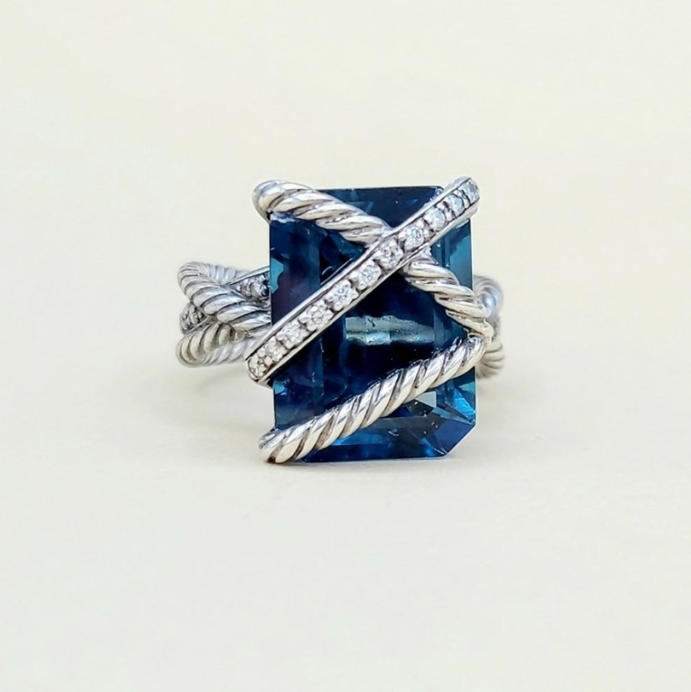 David Yurman Cable Wrap Ring 鈥?Blue Topaz & Diamonds、mySite、hinf8tx79