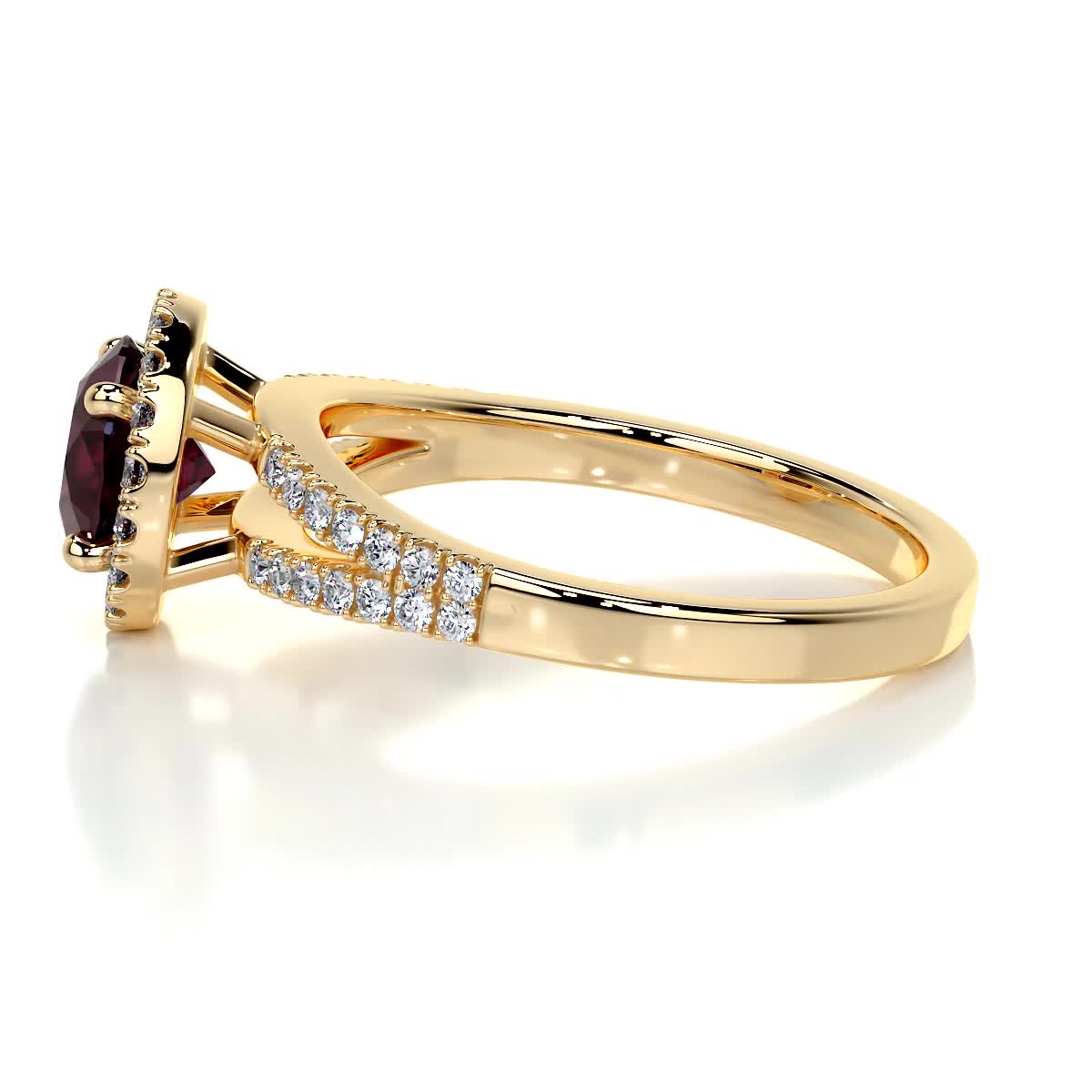 Hazel Gemstone & Diamonds Ring (1.25 Carat) -18K Yellow Gold、mySite、hinf8tx79