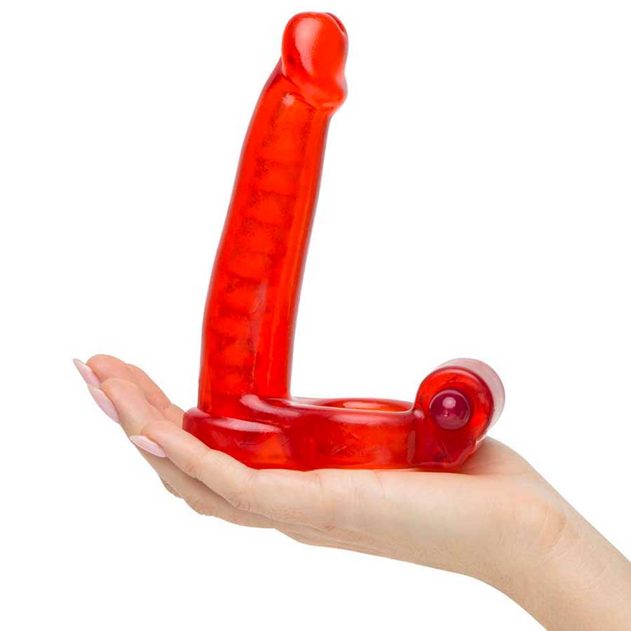 Double Penetrator Vibrating Cock Ring Red by Nass Toys、mySite、bottomscart