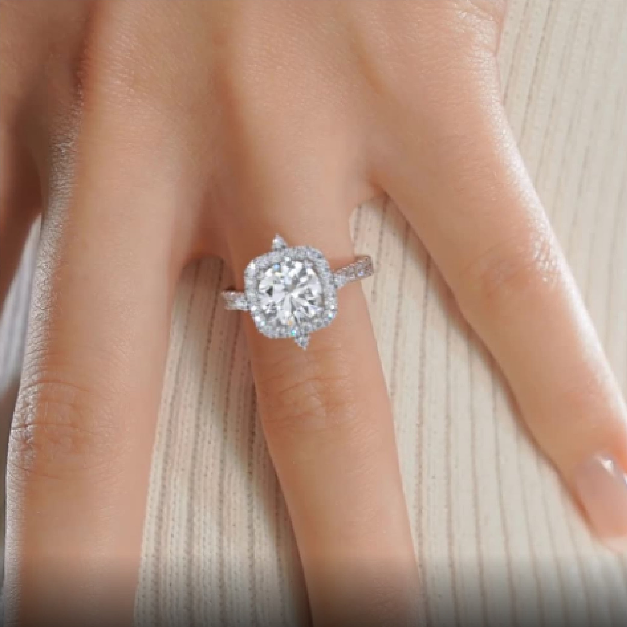 Francesca Lab Grown Diamond Ring -14K Rose Gold、mySite、hinf8tx79