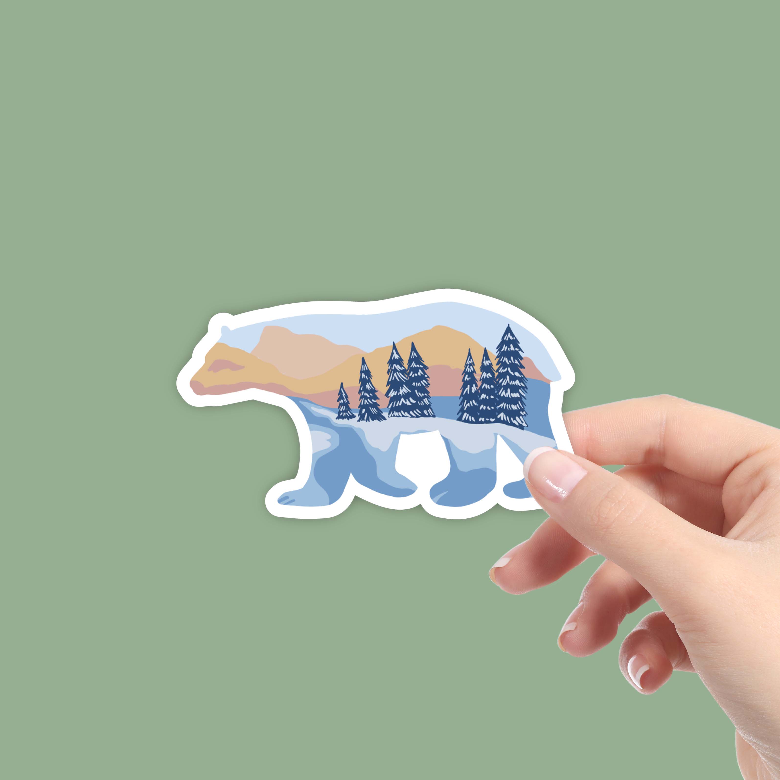  Snowy Nature Polar Bear Winter Sticker、mySite、ghnorth