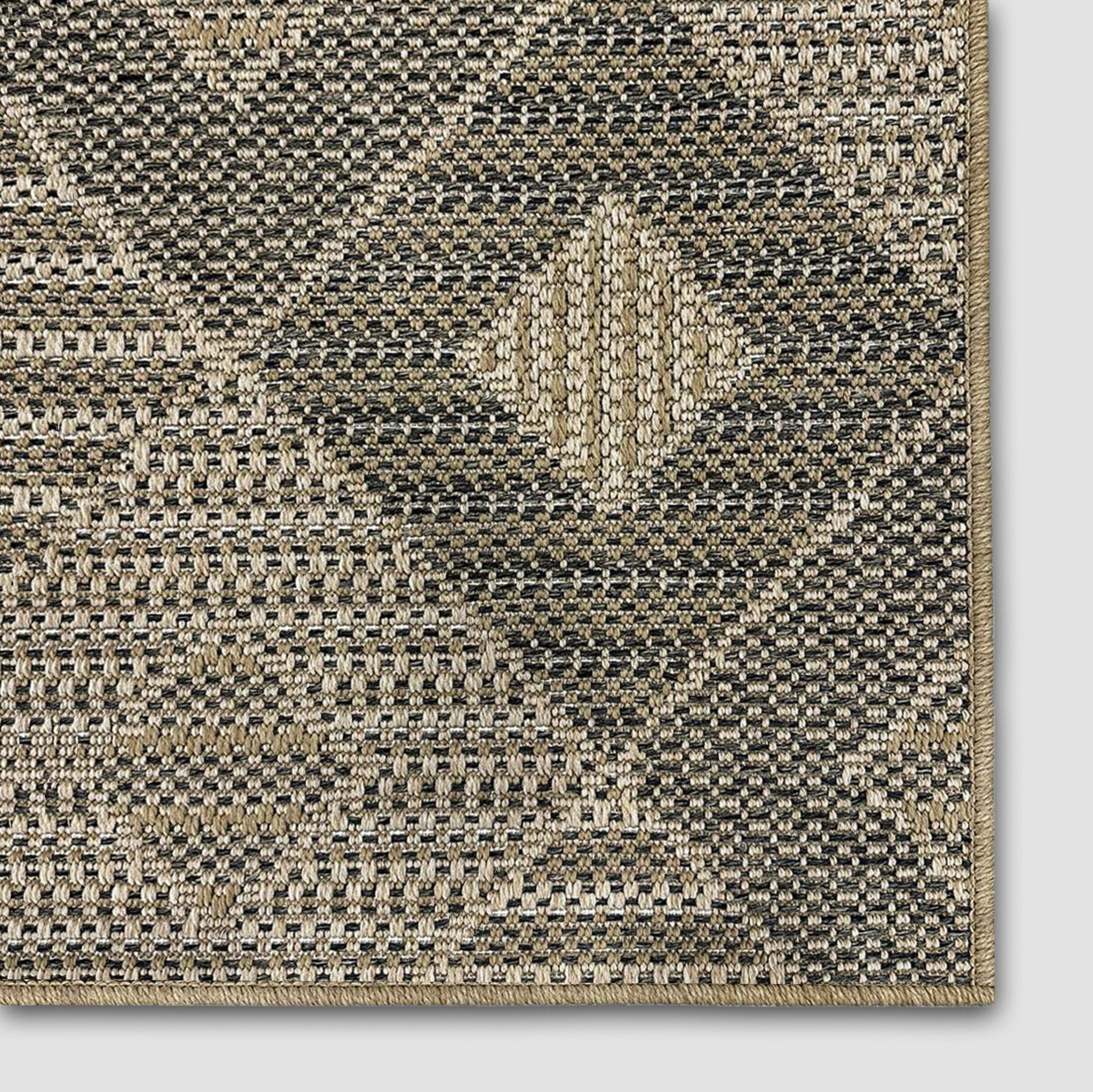 Heritage Diamond Pattern Indoor Outdoor Natural Brown Textured Rug AL-272、mySite、gigharbornorthrealestate