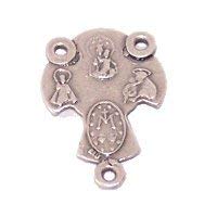 Multiple Medals or Images Cross Center - Pewter Rosary Triangle (2cm - 0.8 in.、mySite、topwebapps
