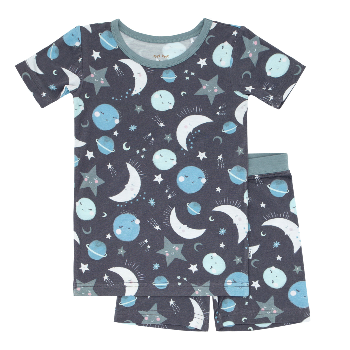  Blue To the Moon & Back Two-Piece Short Sleeve & Shorts Pajama Set、mySite、layawaytickets