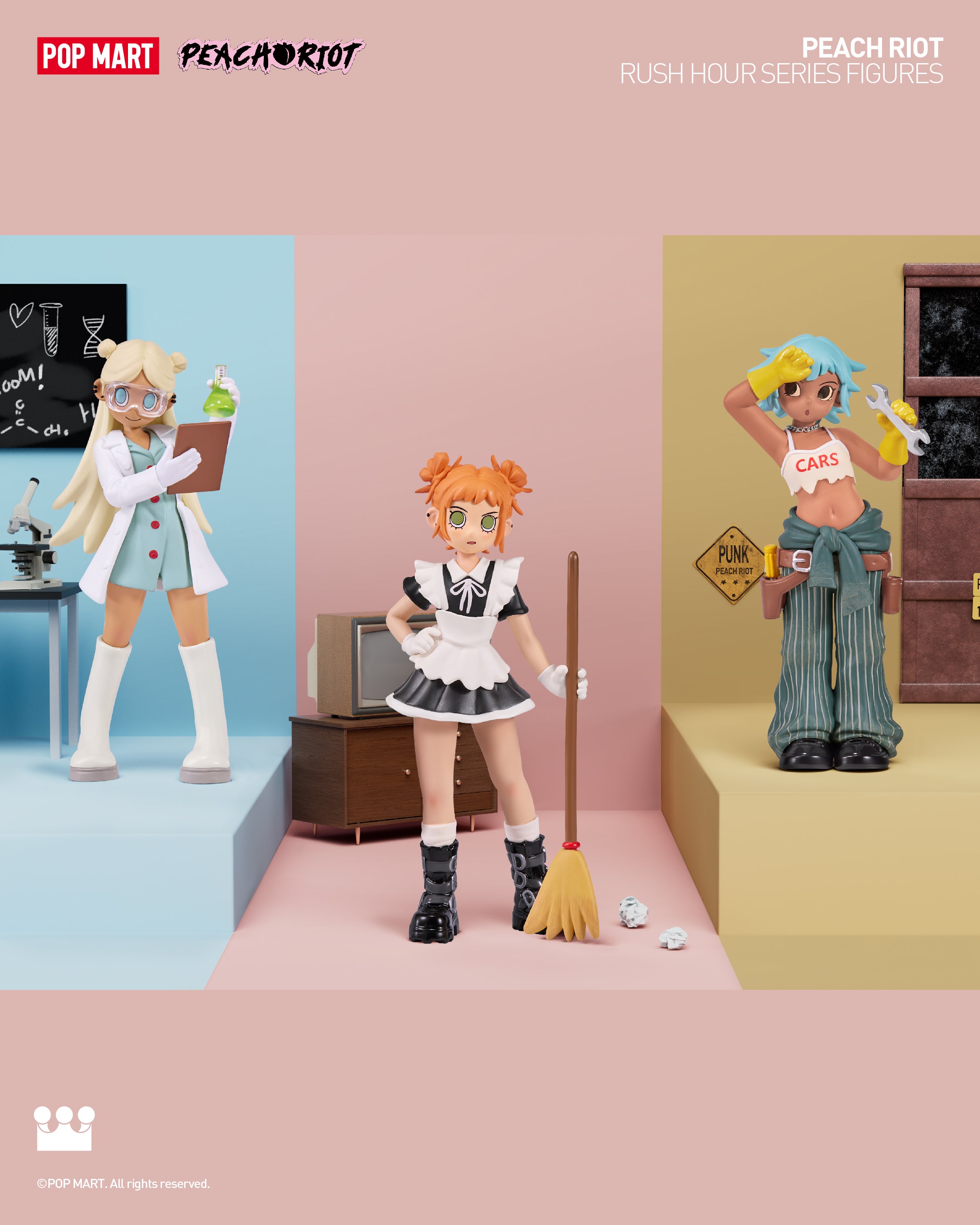 POP MART Peach Riot Rush Hour Series Figures、mySite、greenlandpopulation
