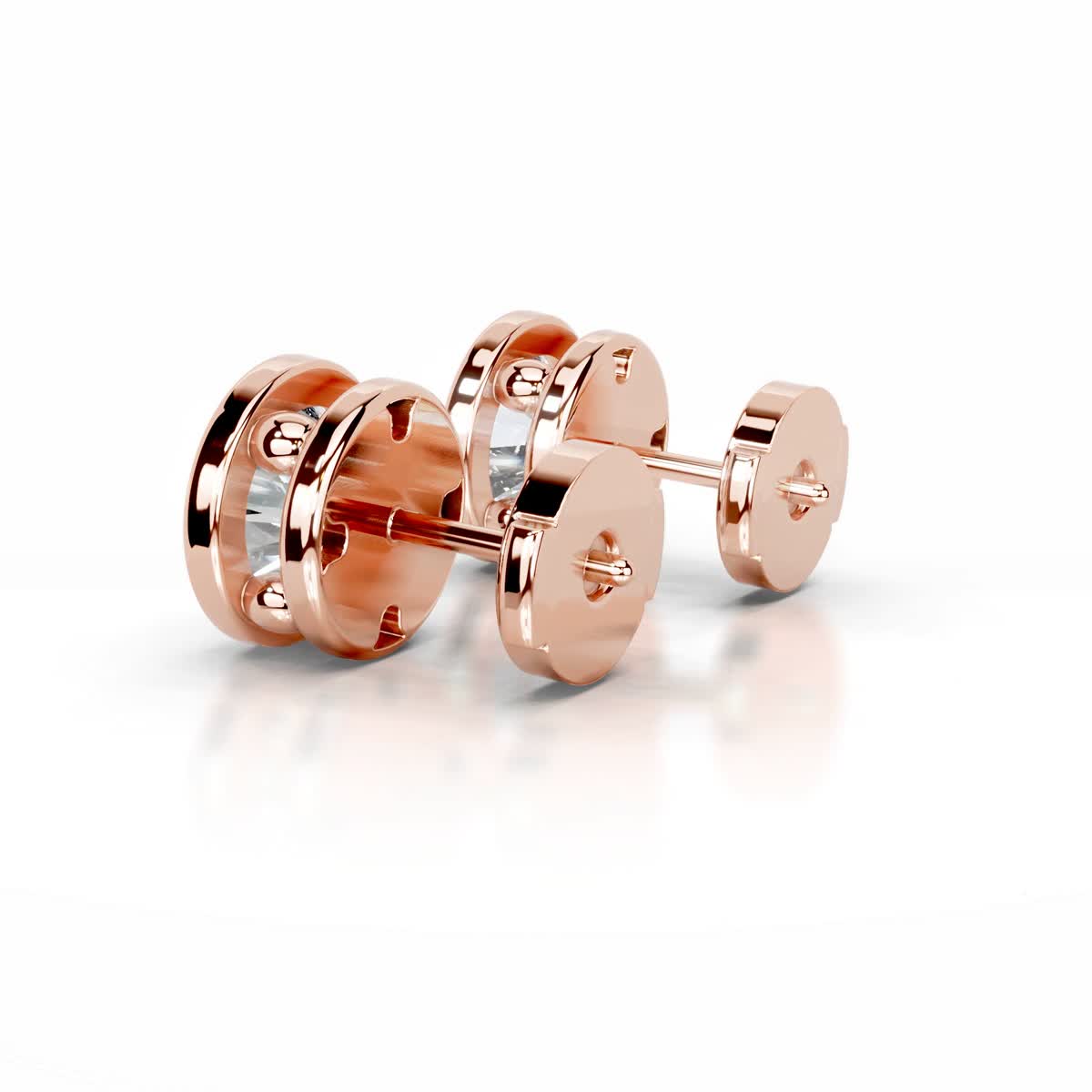 Amber Diamond Earrings (3 Carat) -14K Rose Gold、mySite、hinf8tx79