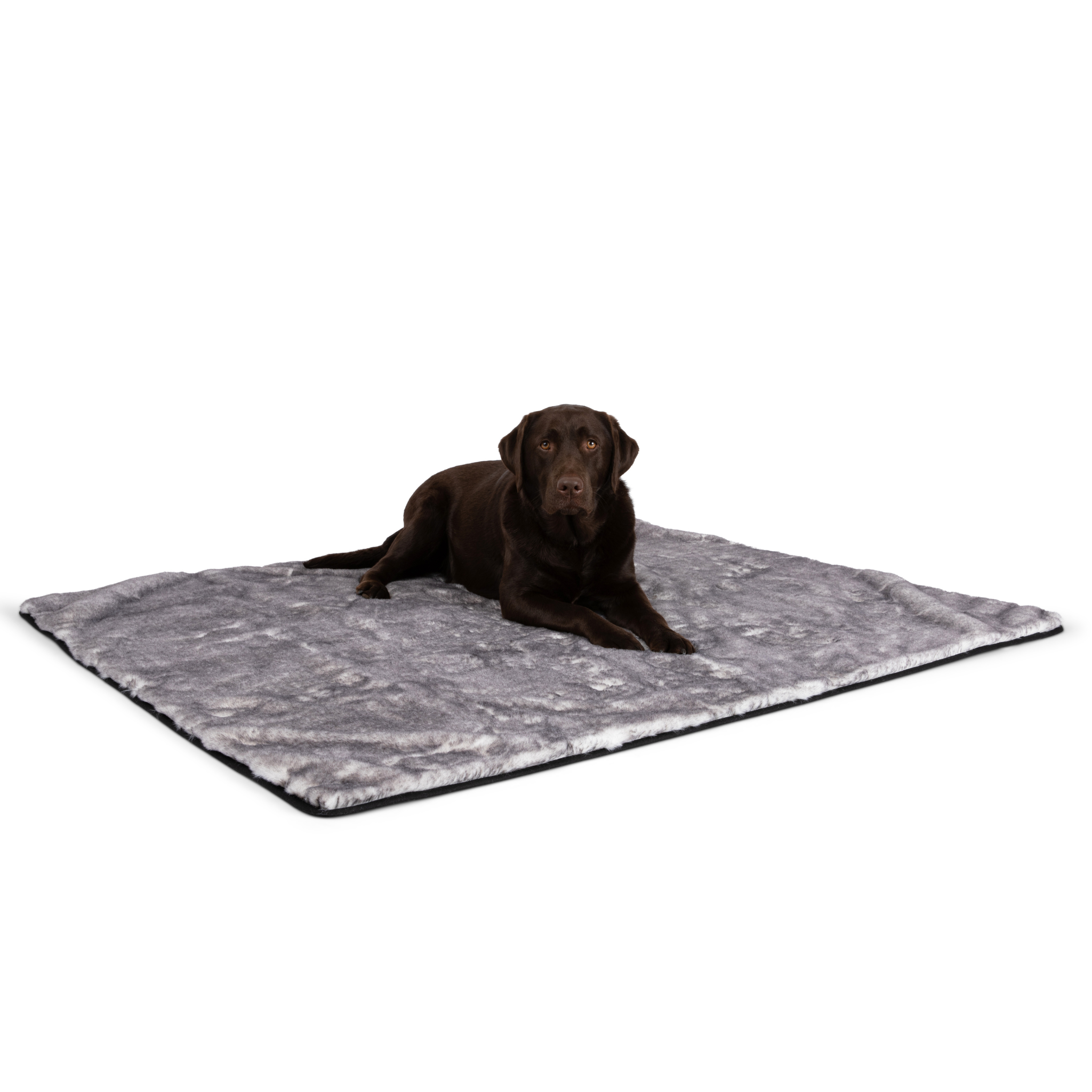PupRug™ Luxe Orthopedic Runner Bed + Matching Waterproof Blanket Bundle - Ultra Soft Chinchilla、mySite、solidvoid
