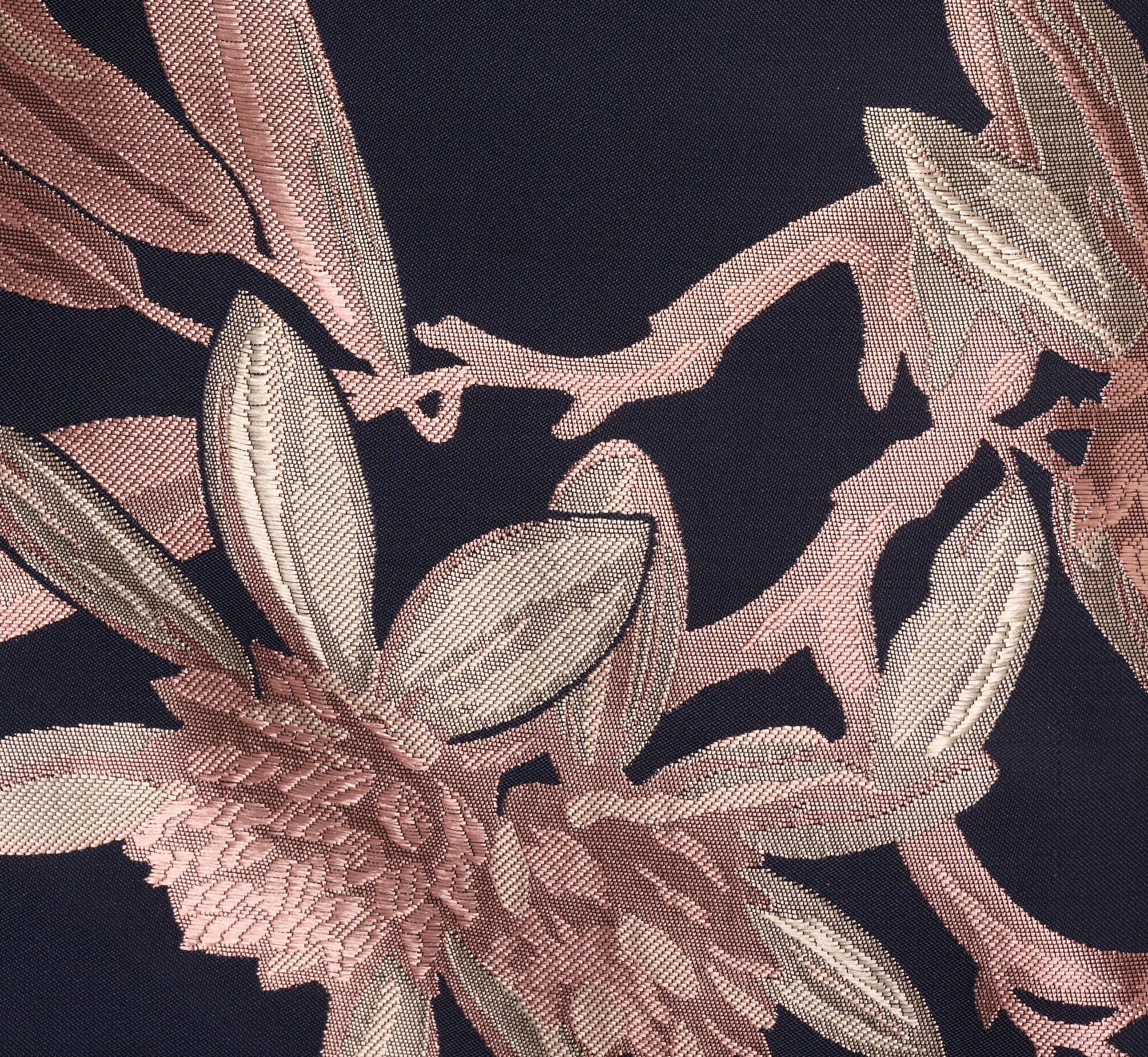 Off Shoulder 2 Tone Jacquard Fit And Flare Midi Dress In Navy Blush、mySite、solidvoid