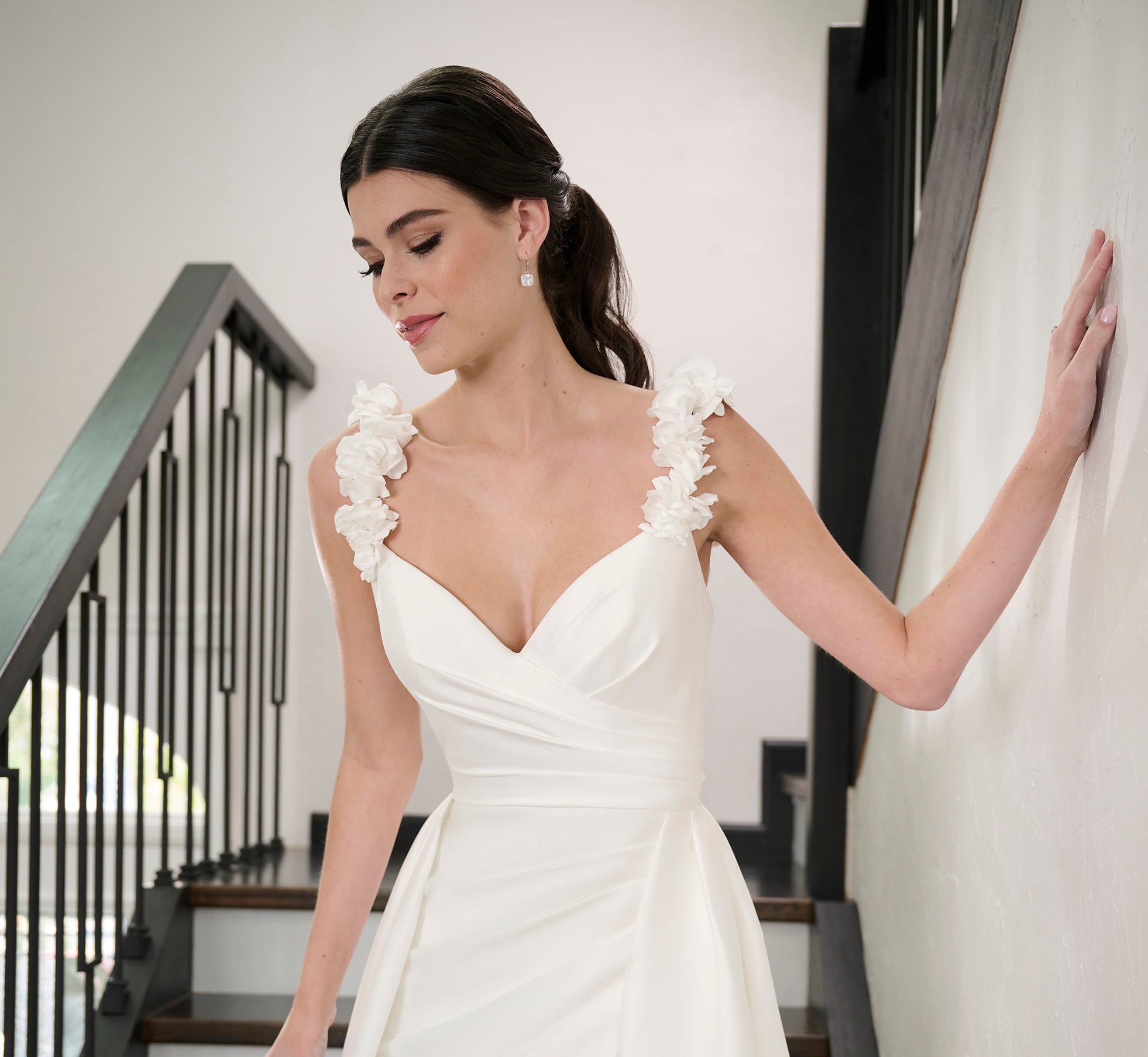 Stretch Mikado Gown In Ivory Nude、mySite、solidvoid