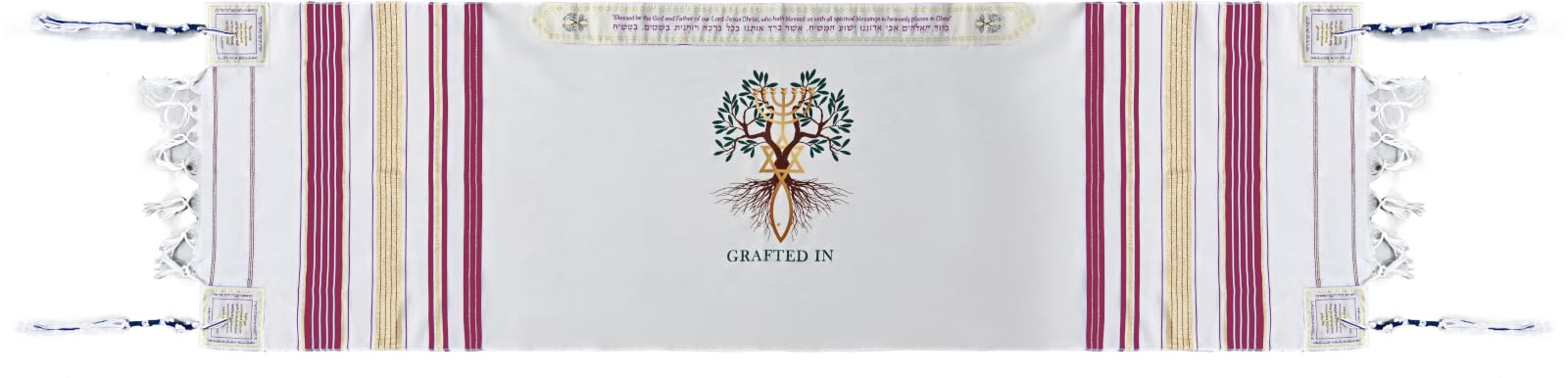  Holy Land Market Grafted IN - Messianic Christian Prayer Shawl/Tallit Prayer Shawl - Creation and Restoration Talit、mySite、elrpsem3k