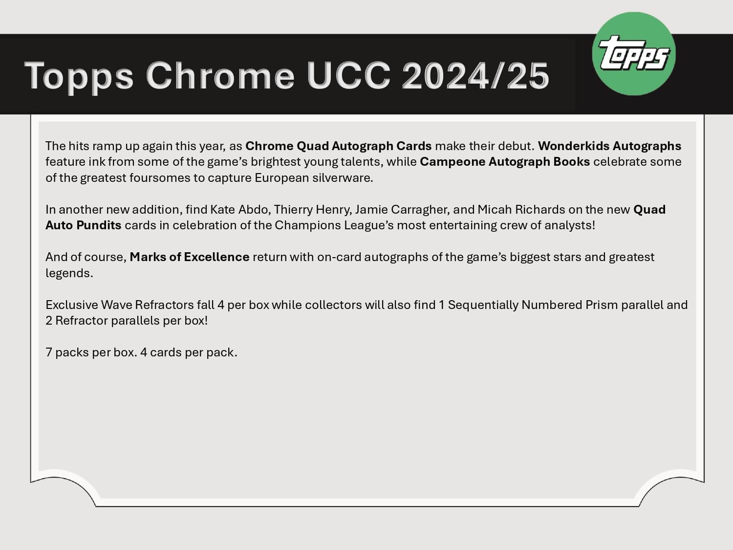 Topps Chrome UEFA Club Competitions 2024/25 - Value Box、mySite、waistdrama